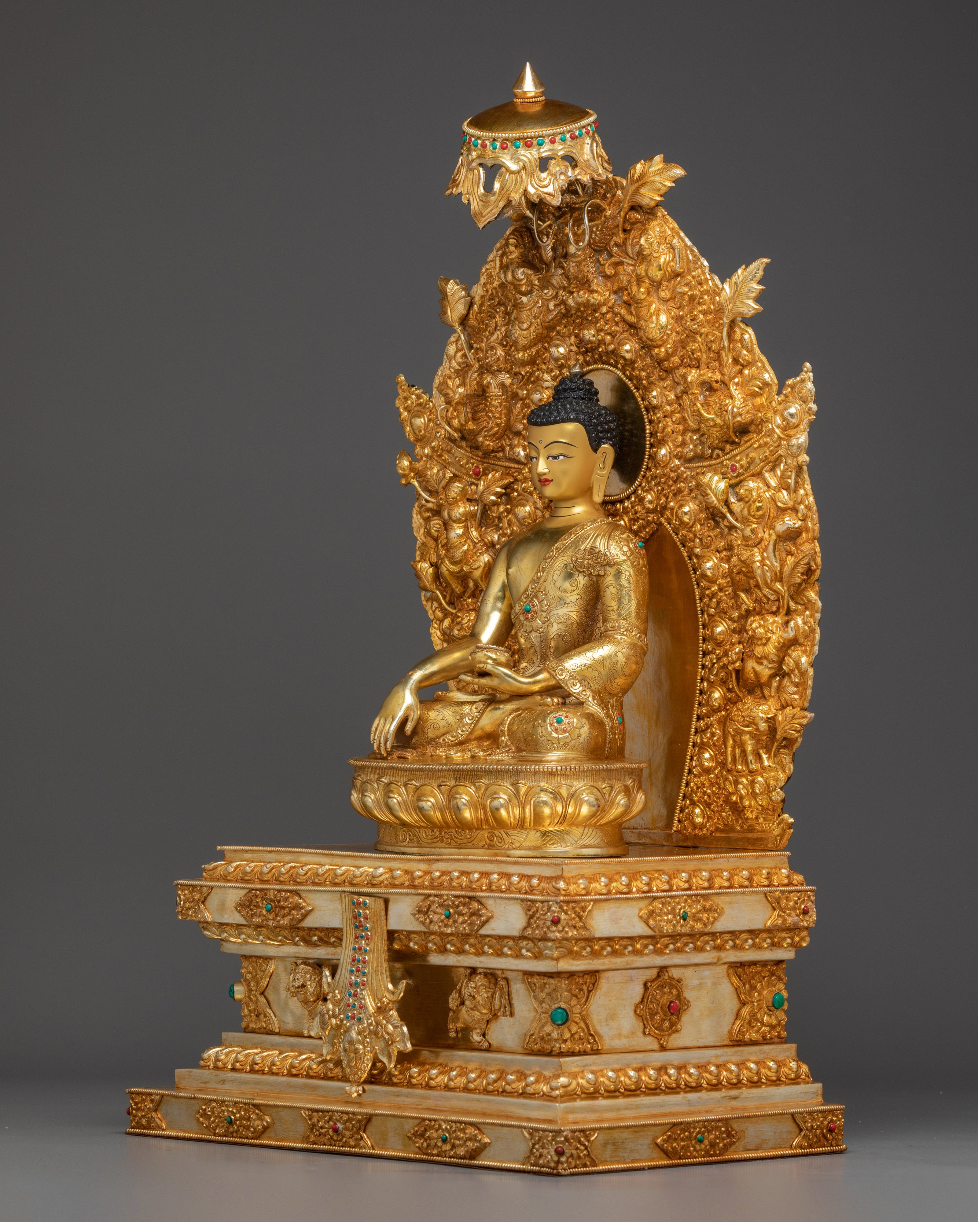 Enlightened Shakyamuni Buddha on Throne | Founder of Buddhism