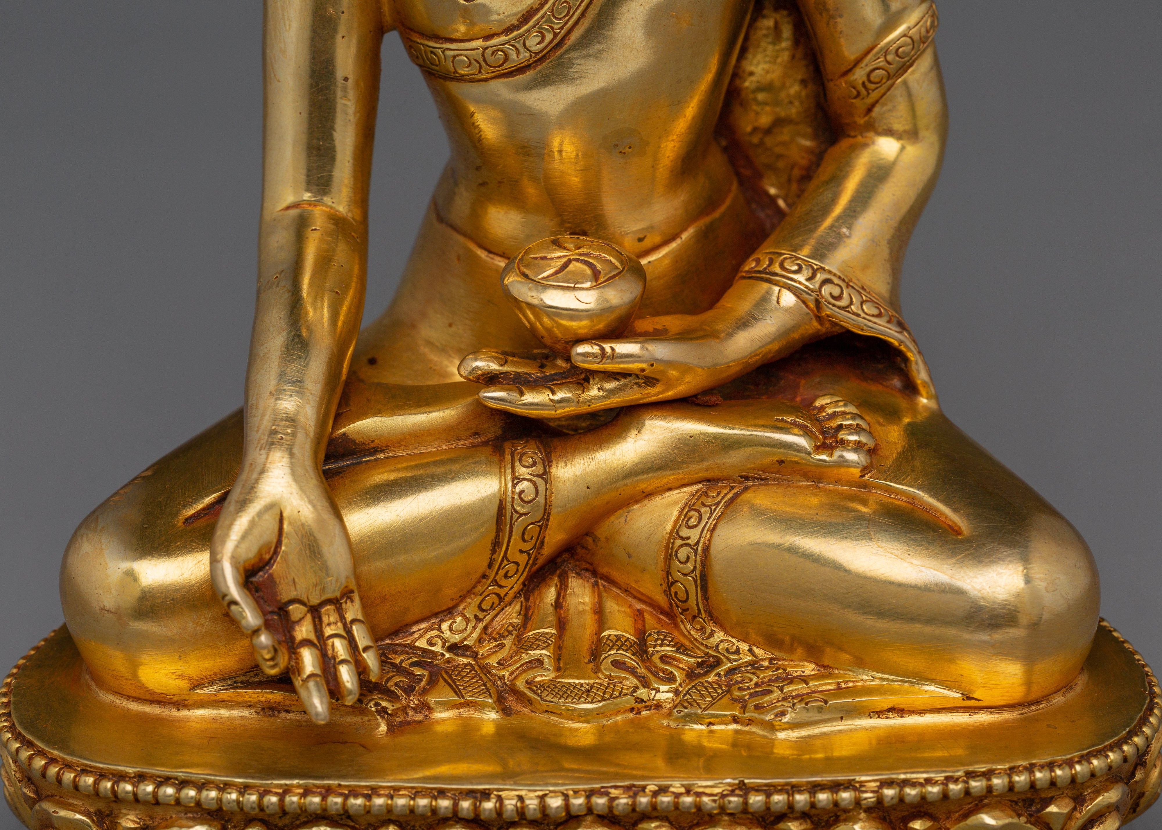 Tibetan Ratnasambhava Sculpture | Gold-Gilded Buddhist Icon