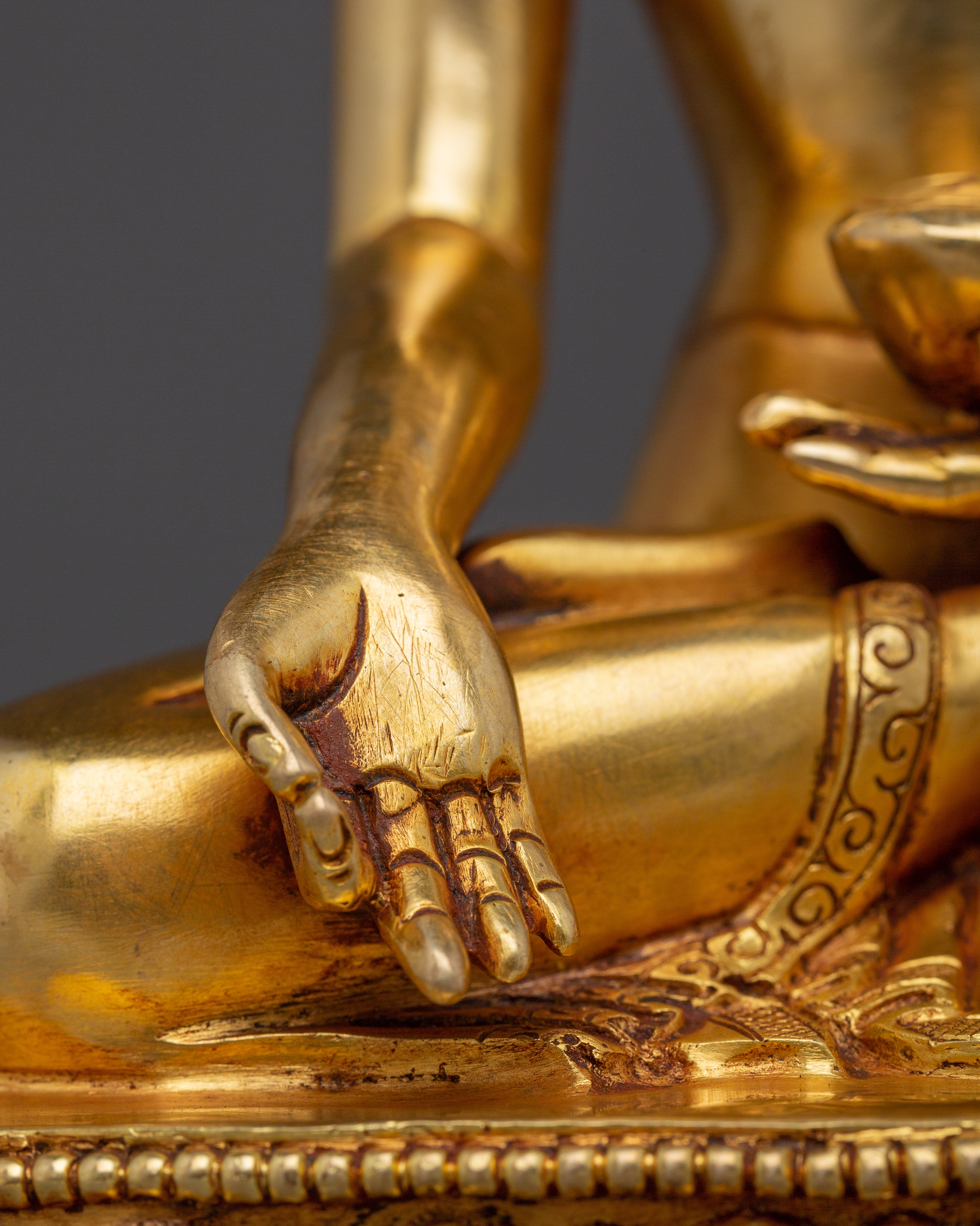 Tibetan Ratnasambhava Sculpture | Gold-Gilded Buddhist Icon
