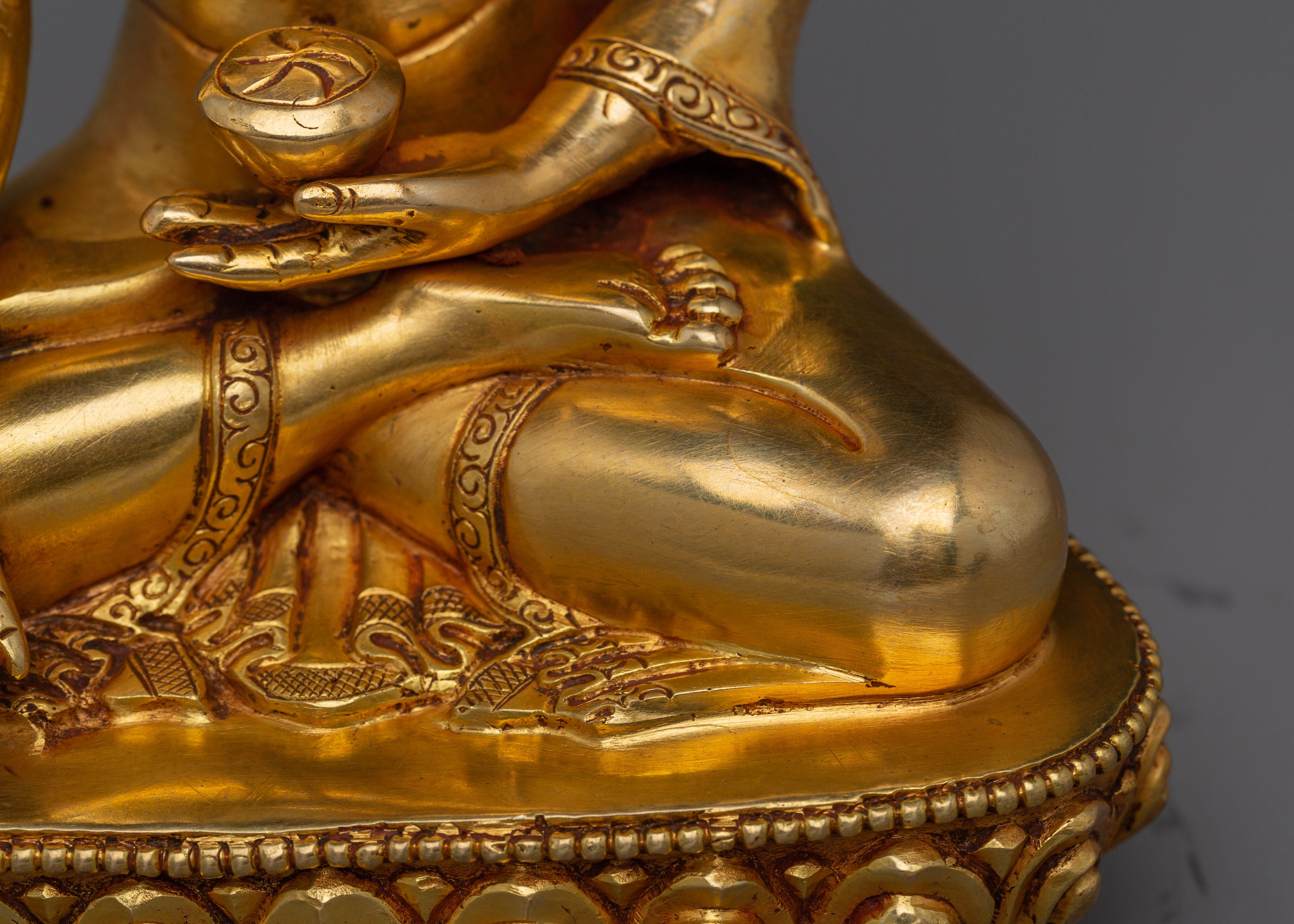 Tibetan Ratnasambhava Sculpture | Gold-Gilded Buddhist Icon