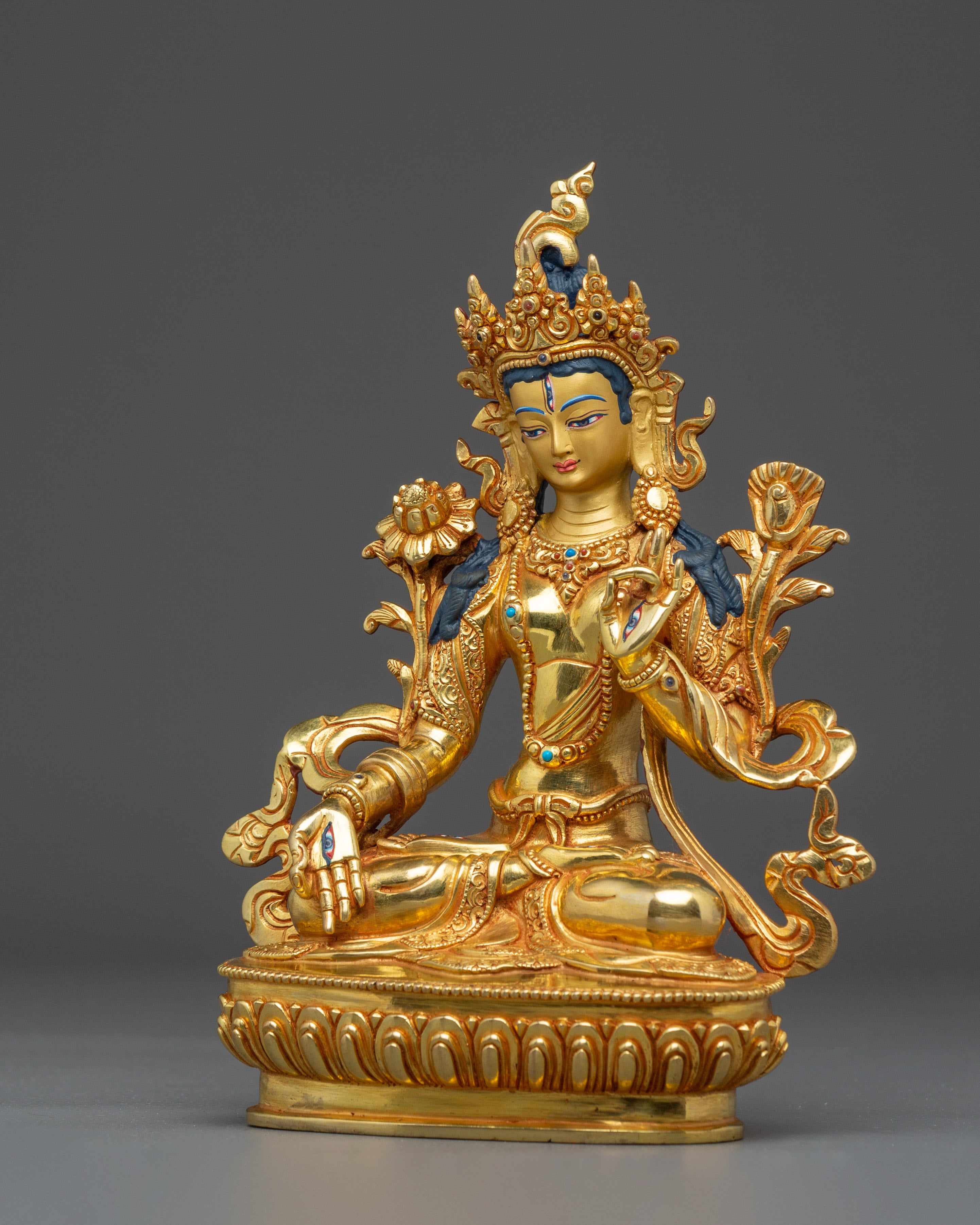 White Tara Altar Art for Longevity | Buddhist Statue for Altar & Meditation