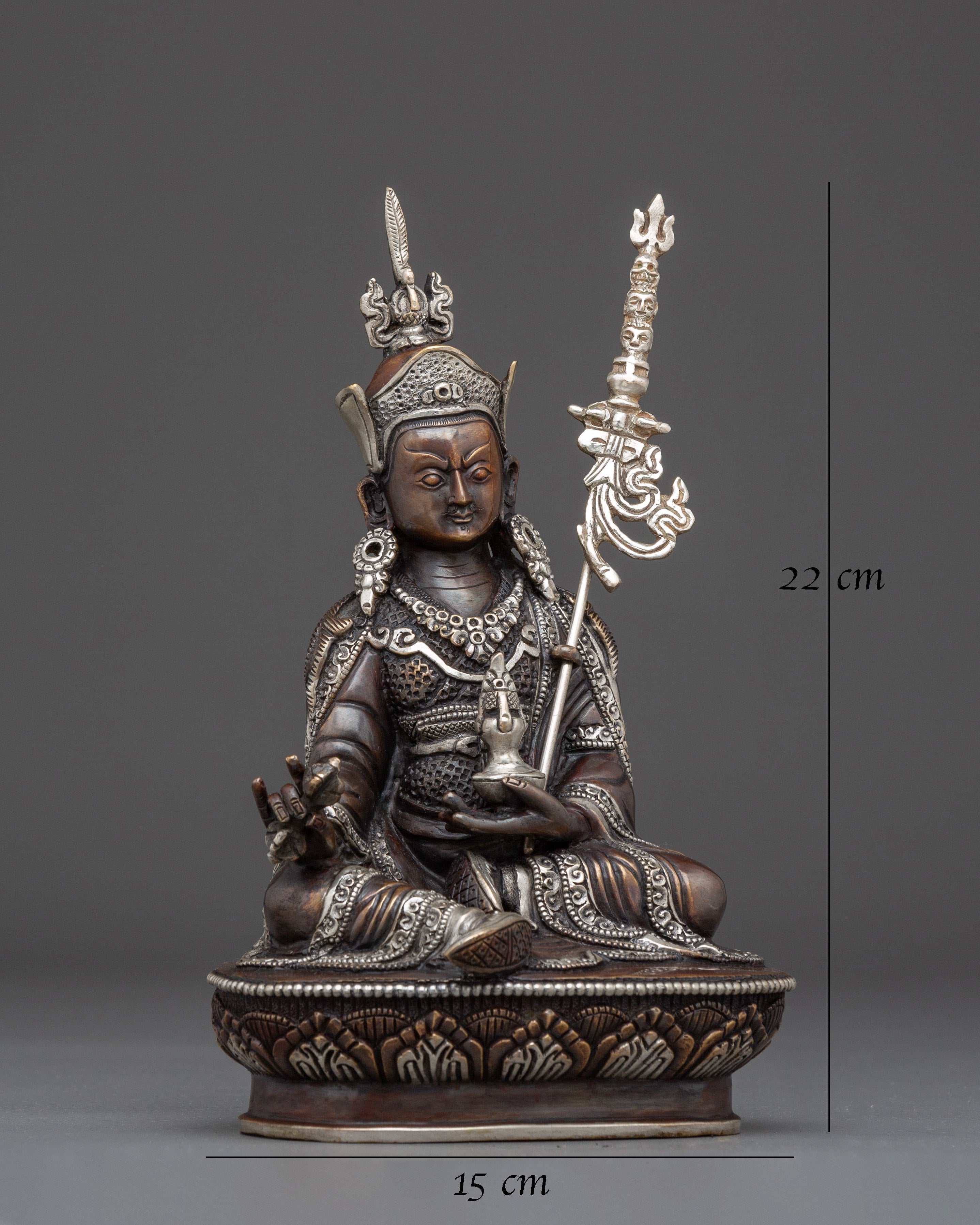 Radiant Oxidized Guru Rinpoche Statue