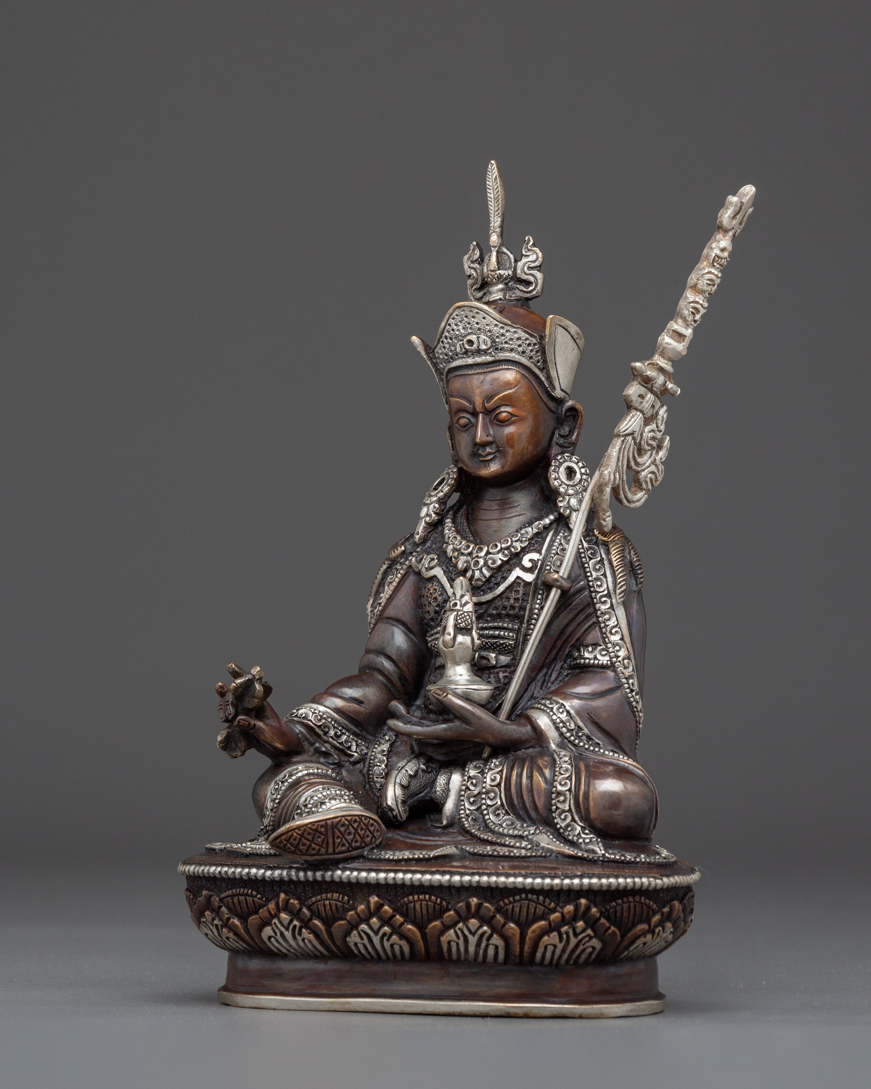 Radiant Oxidized Guru Rinpoche Statue | Vajra Master Padmasambhava