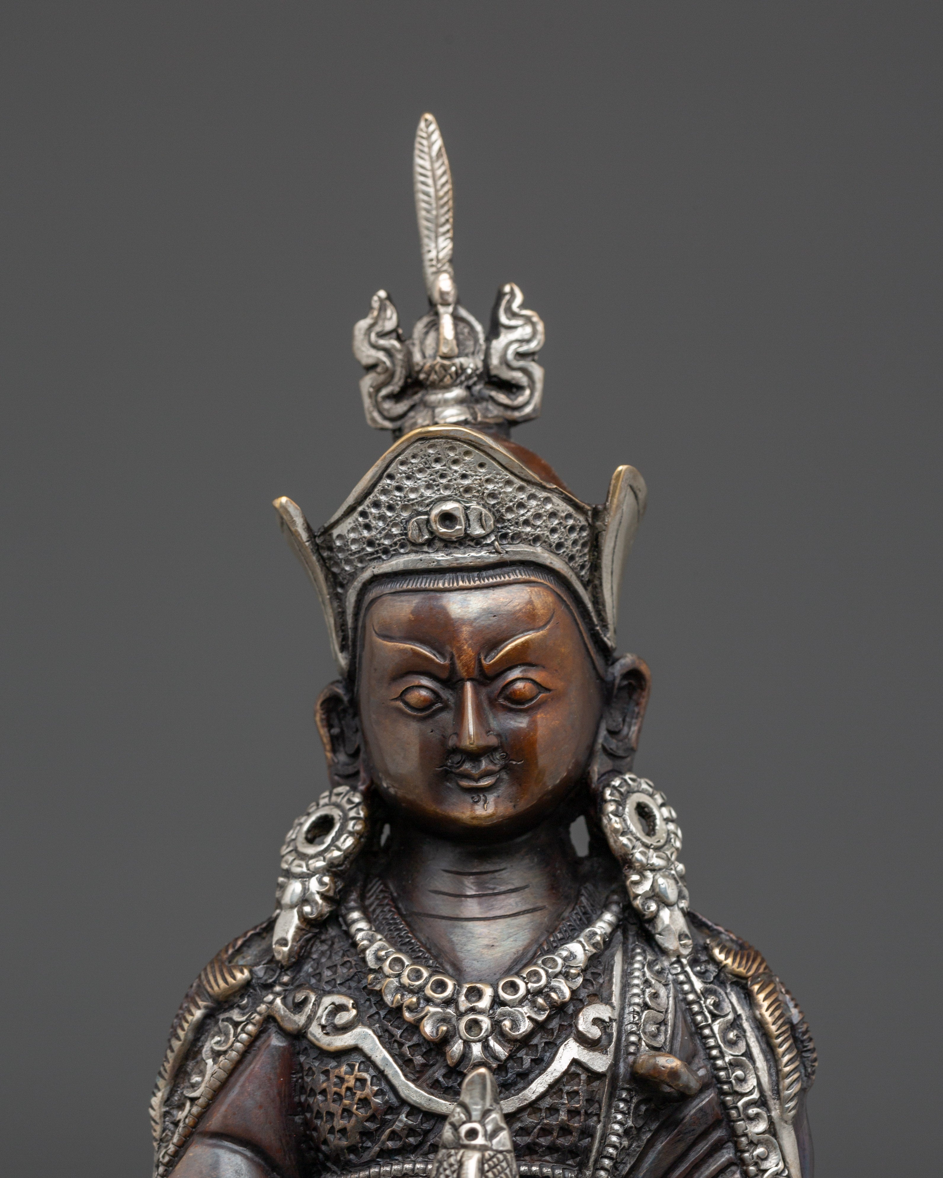 Radiant Oxidized Guru Rinpoche Statue | Vajra Master Padmasambhava
