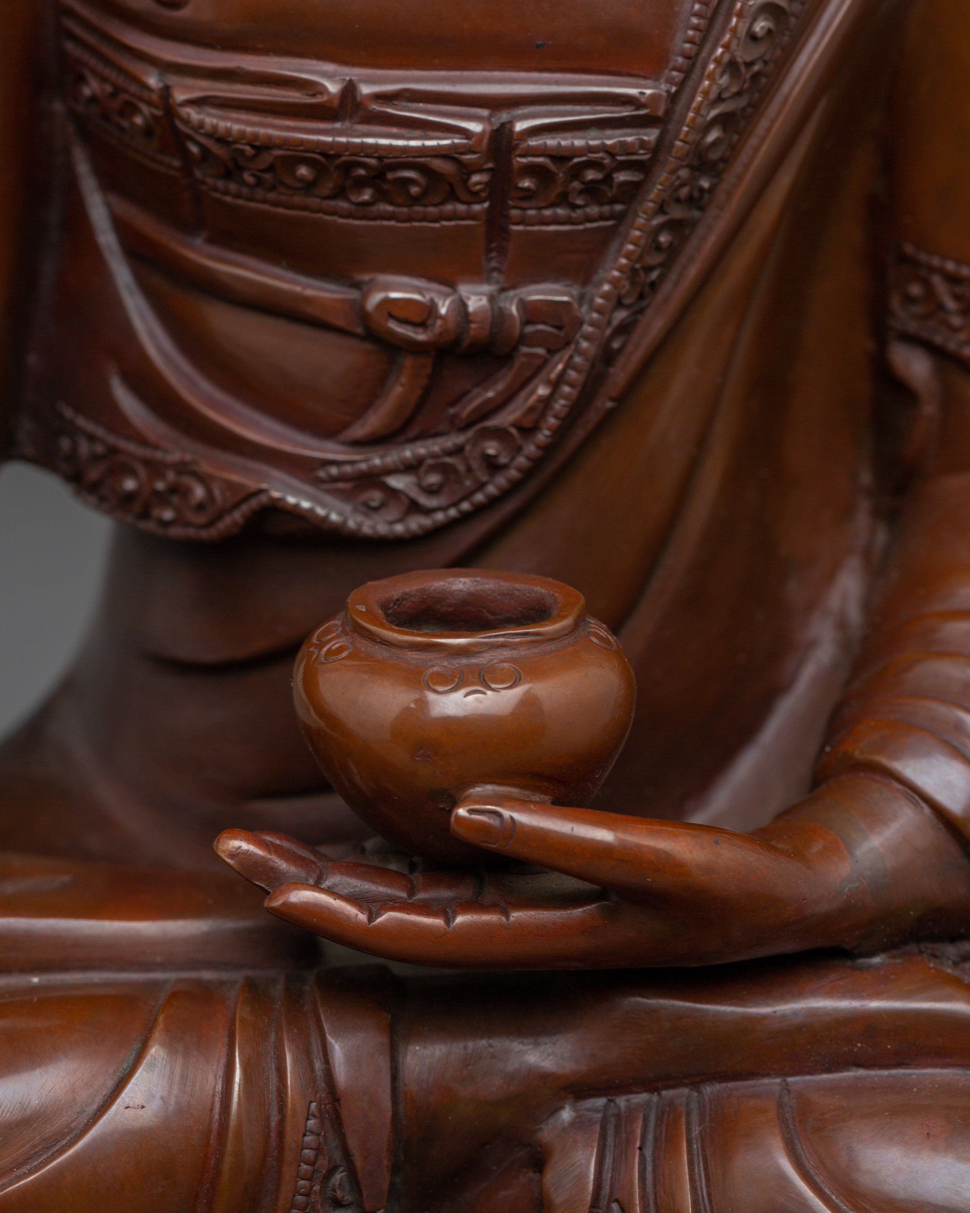 Peaceful Historical Deity Shakyamuni Buddha Statue | Nepalese Buddhist Craft