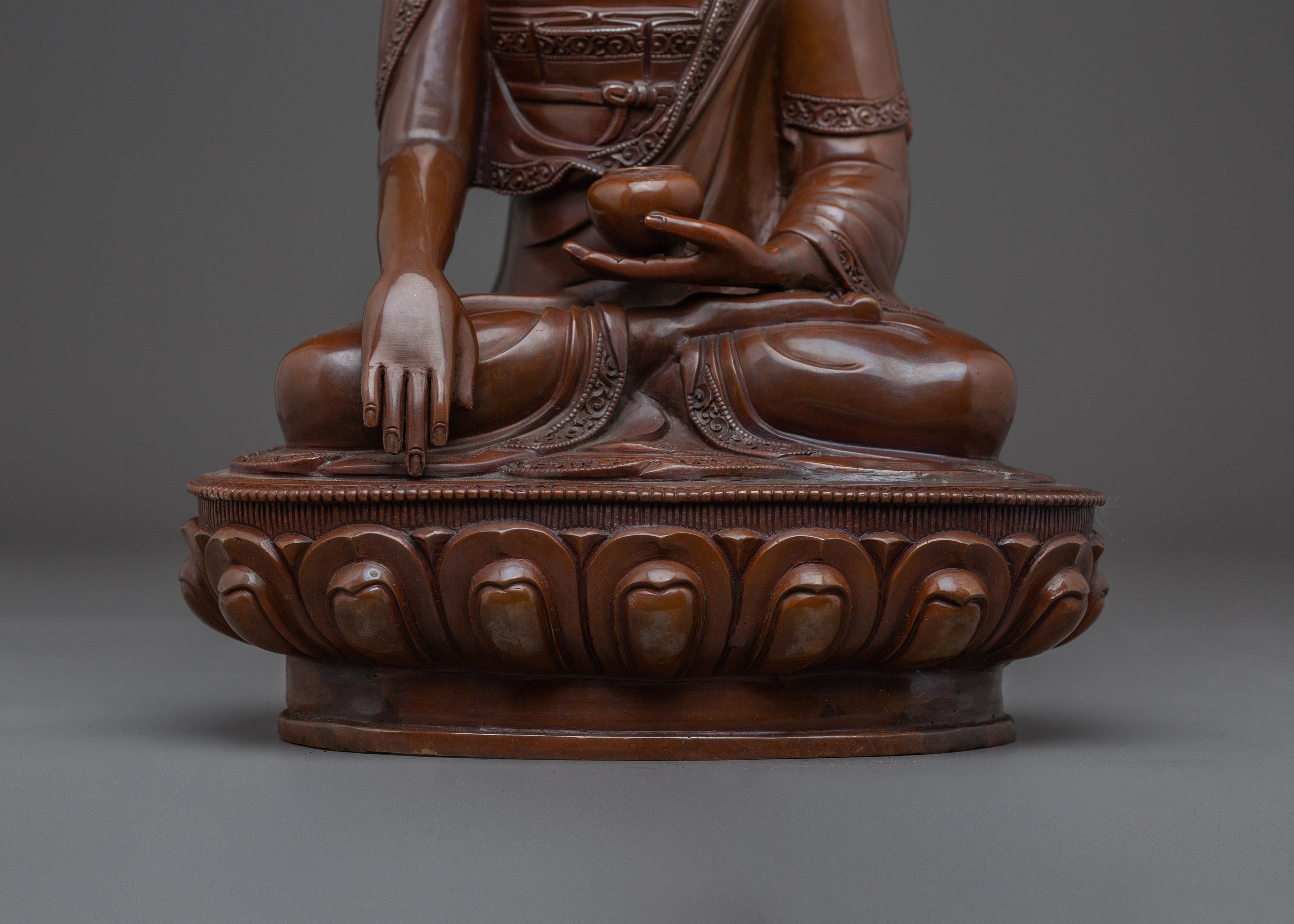 Peaceful Historical Deity Shakyamuni Buddha Statue | Nepalese Buddhist Craft