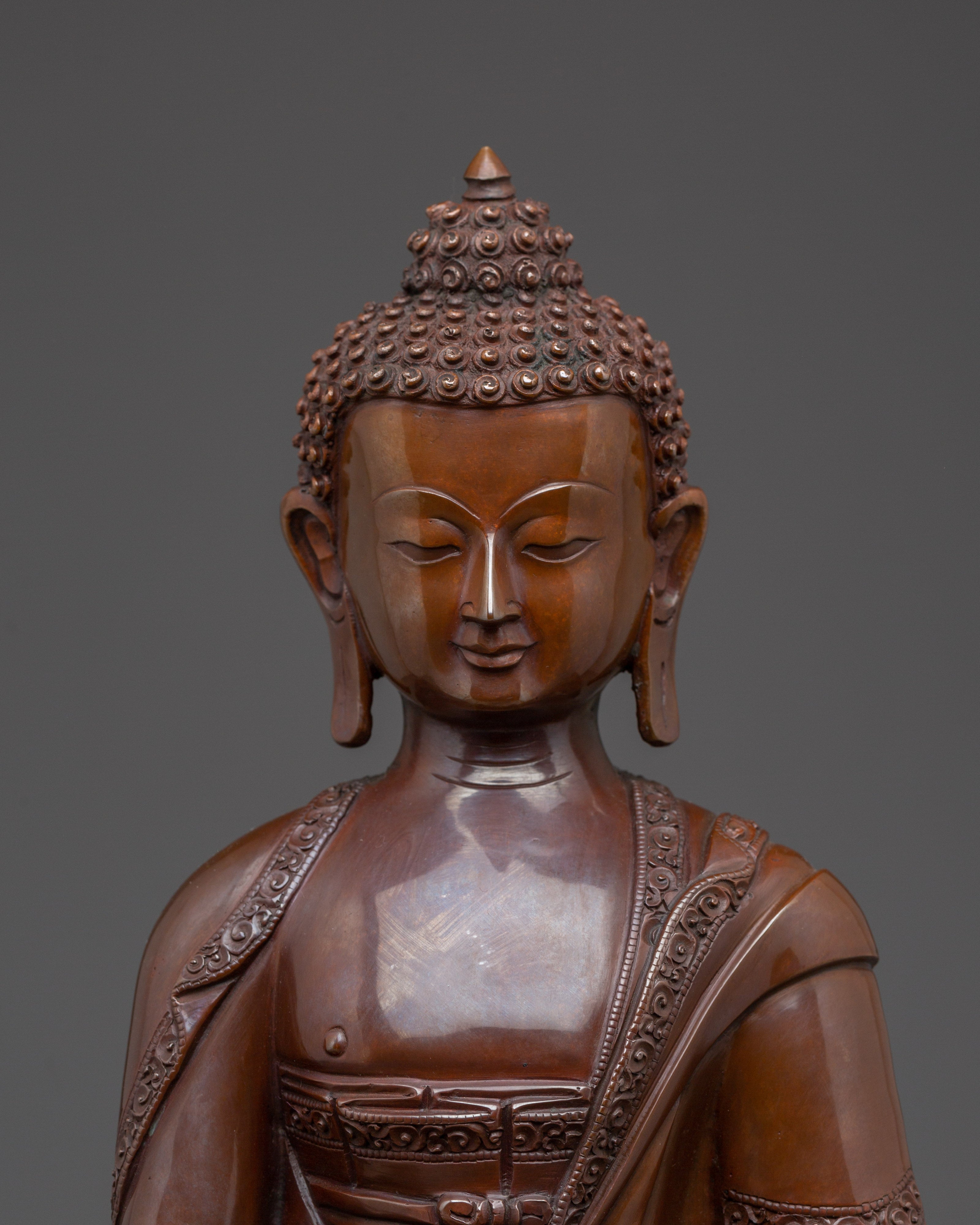 Peaceful Historical Deity Shakyamuni Buddha Statue | Nepalese Buddhist Craft