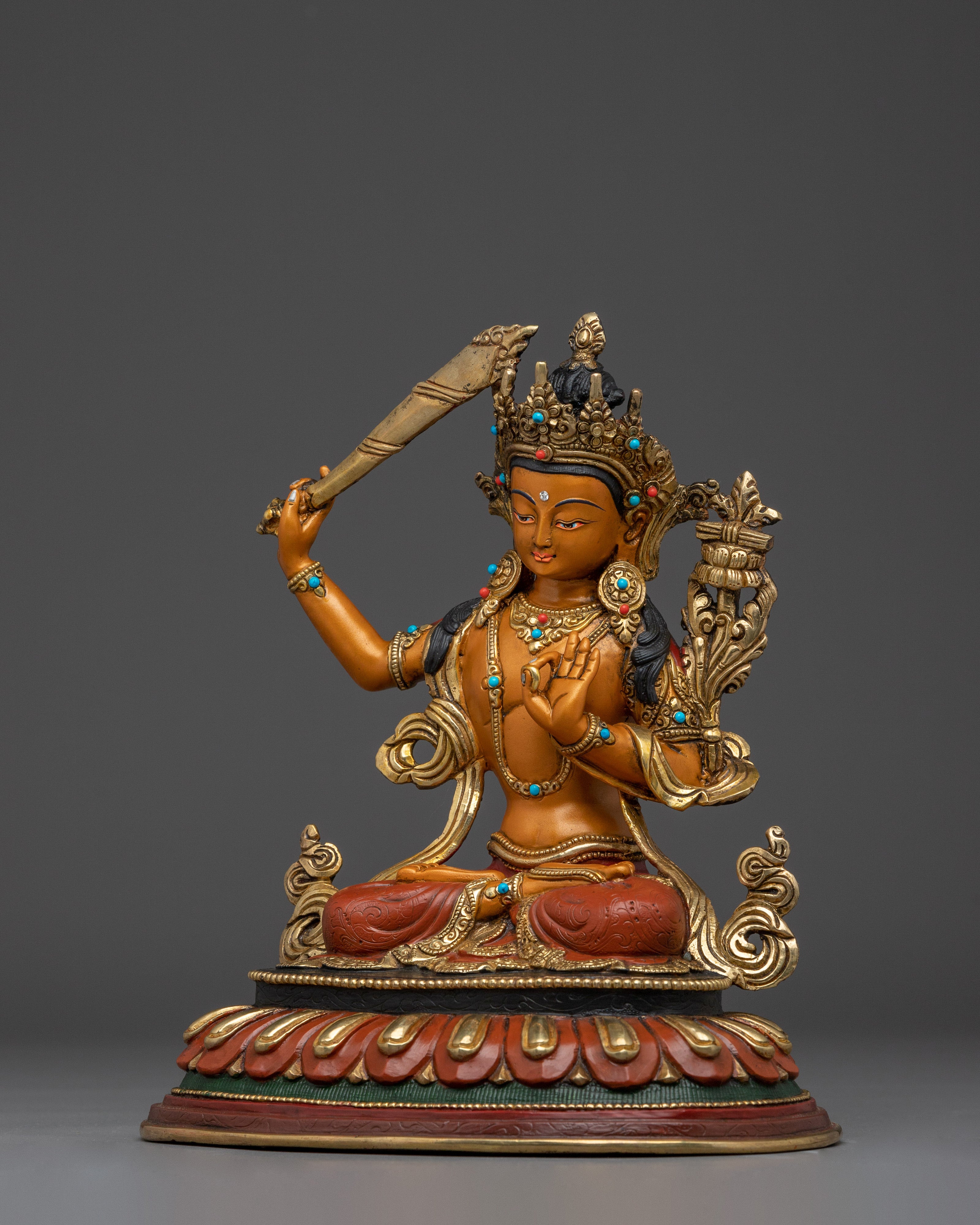 Handmade Radiant Manjushri Statue | Bodhisattva of Wisdom