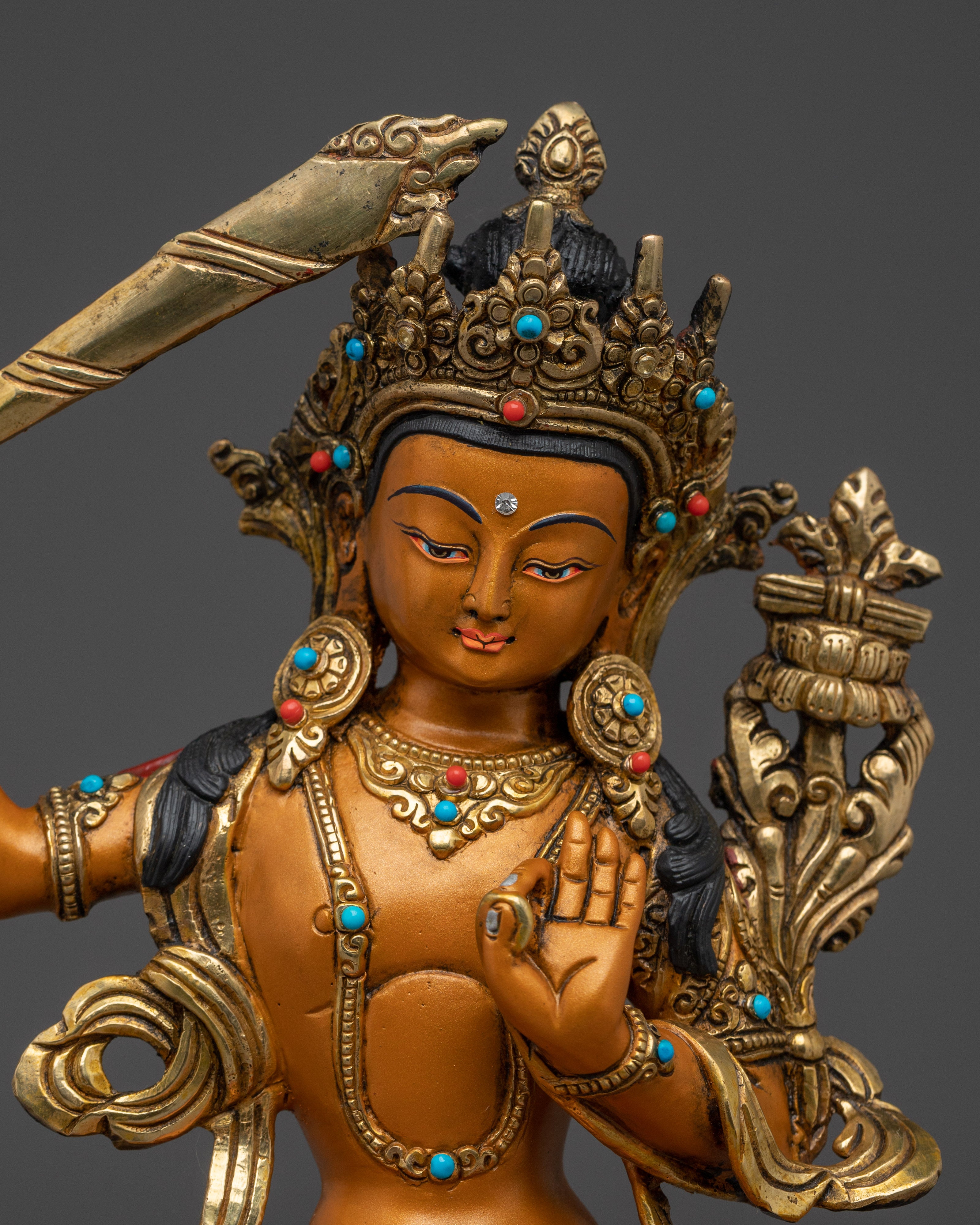 Handmade Radiant Manjushri Statue | Bodhisattva of Wisdom