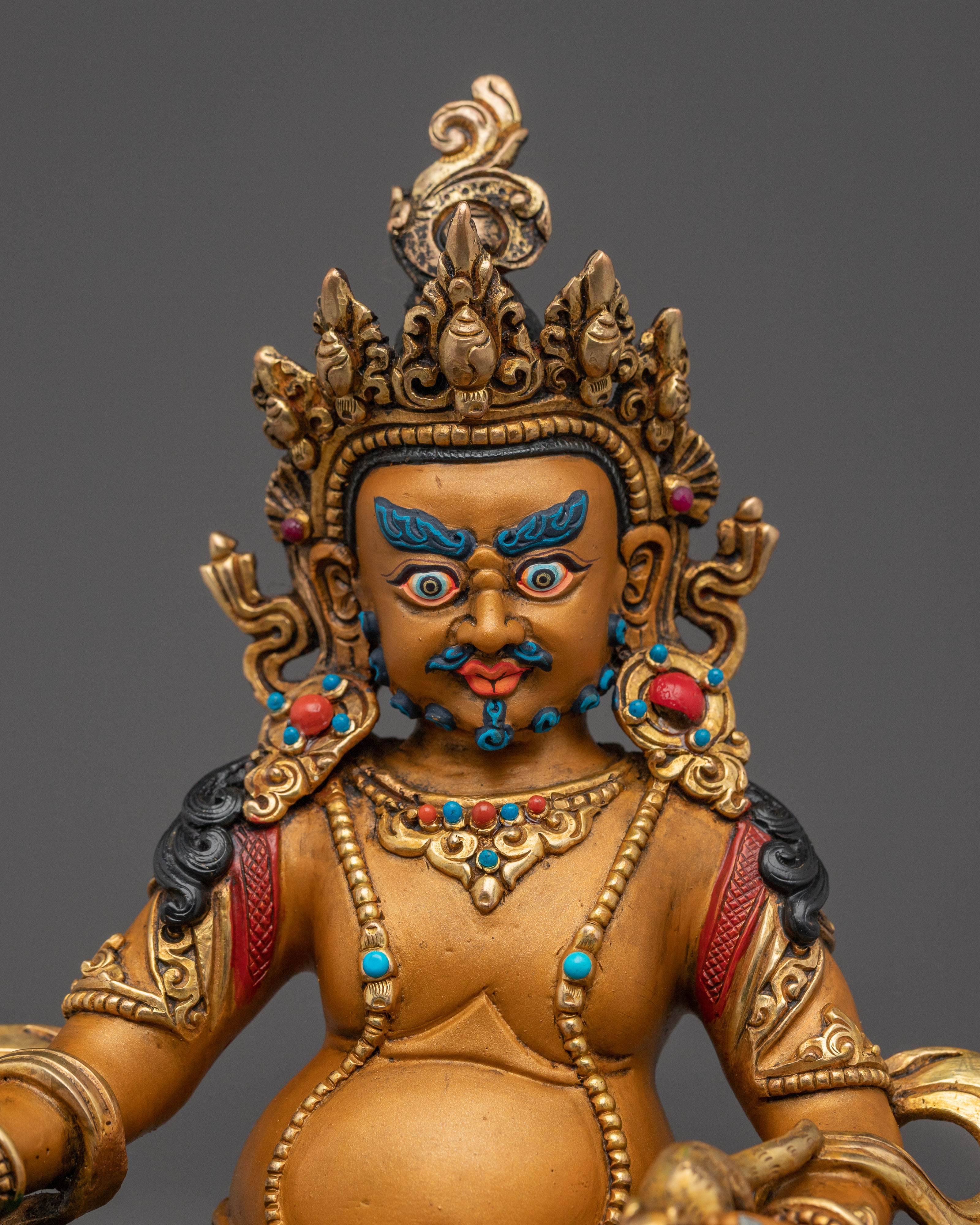 Wealth Deity Dzambhala Copper Sculpture | Tibetan Buddhist Altar Decor
