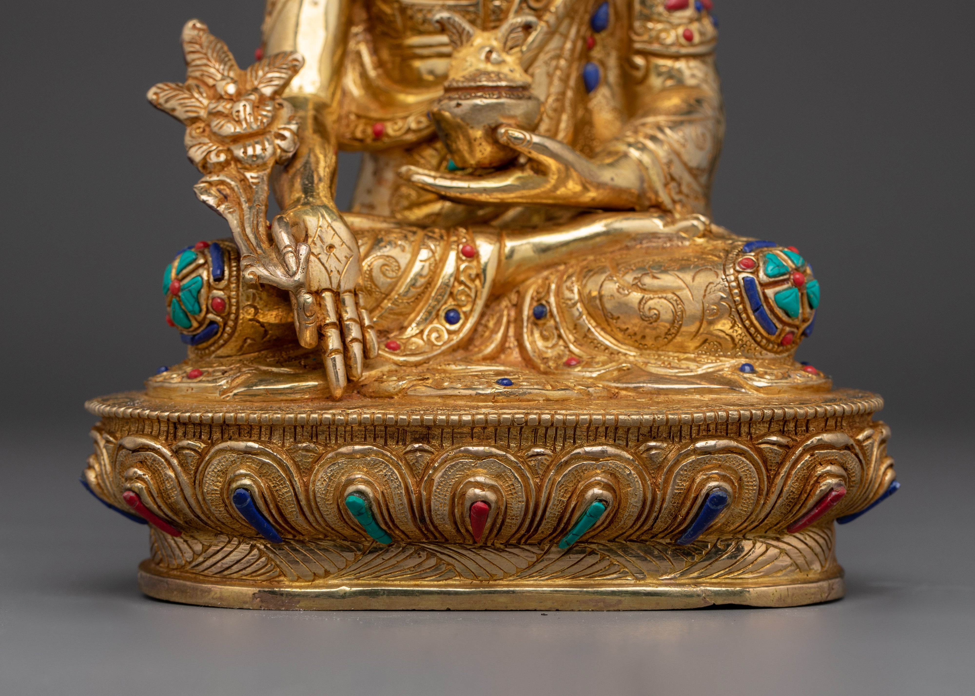 Serene Medicine Buddha Golden Sculpture | Handcrafted Symbol of Healing