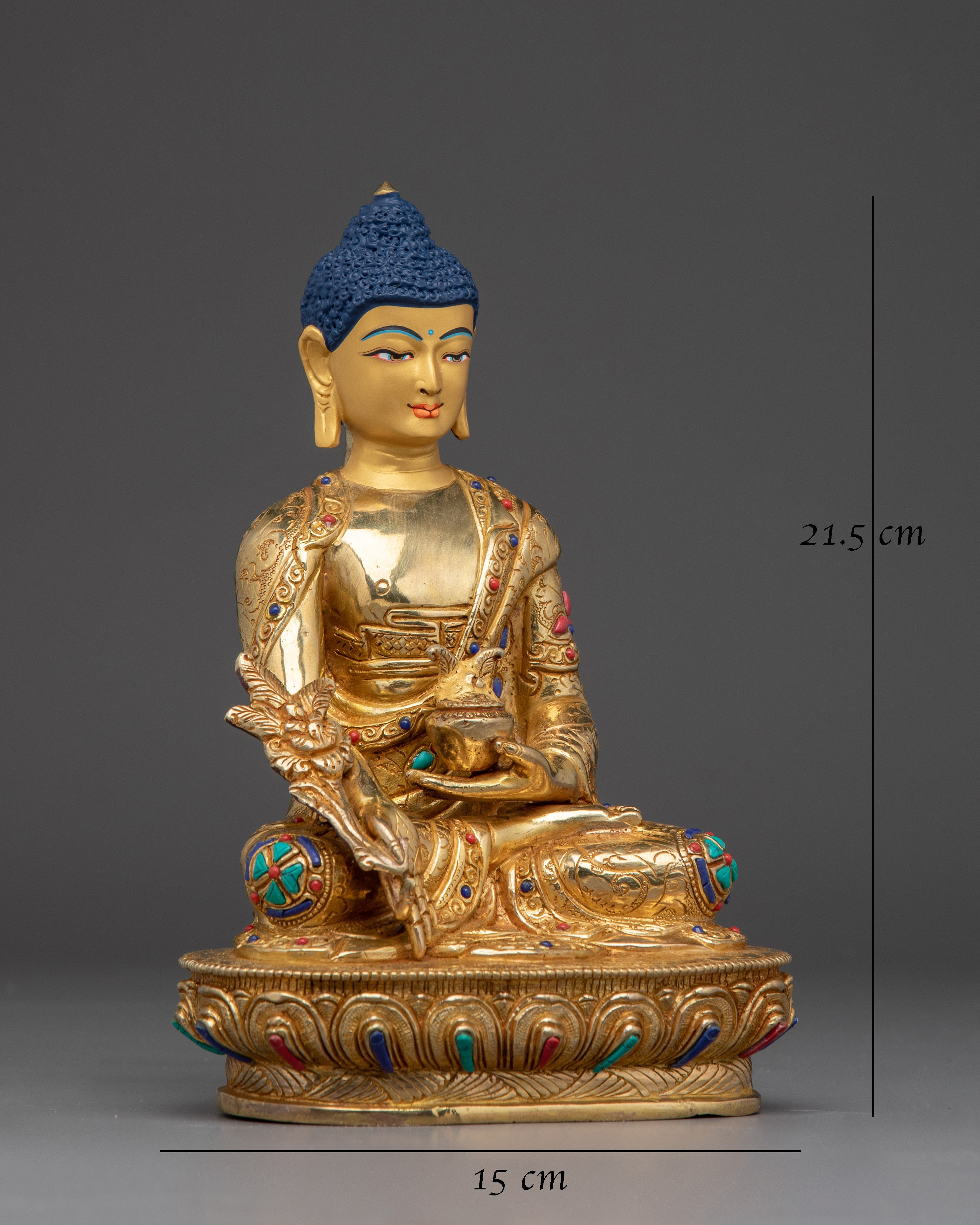 Serene Medicine Buddha Golden Sculpture | Handcrafted Symbol of Healing