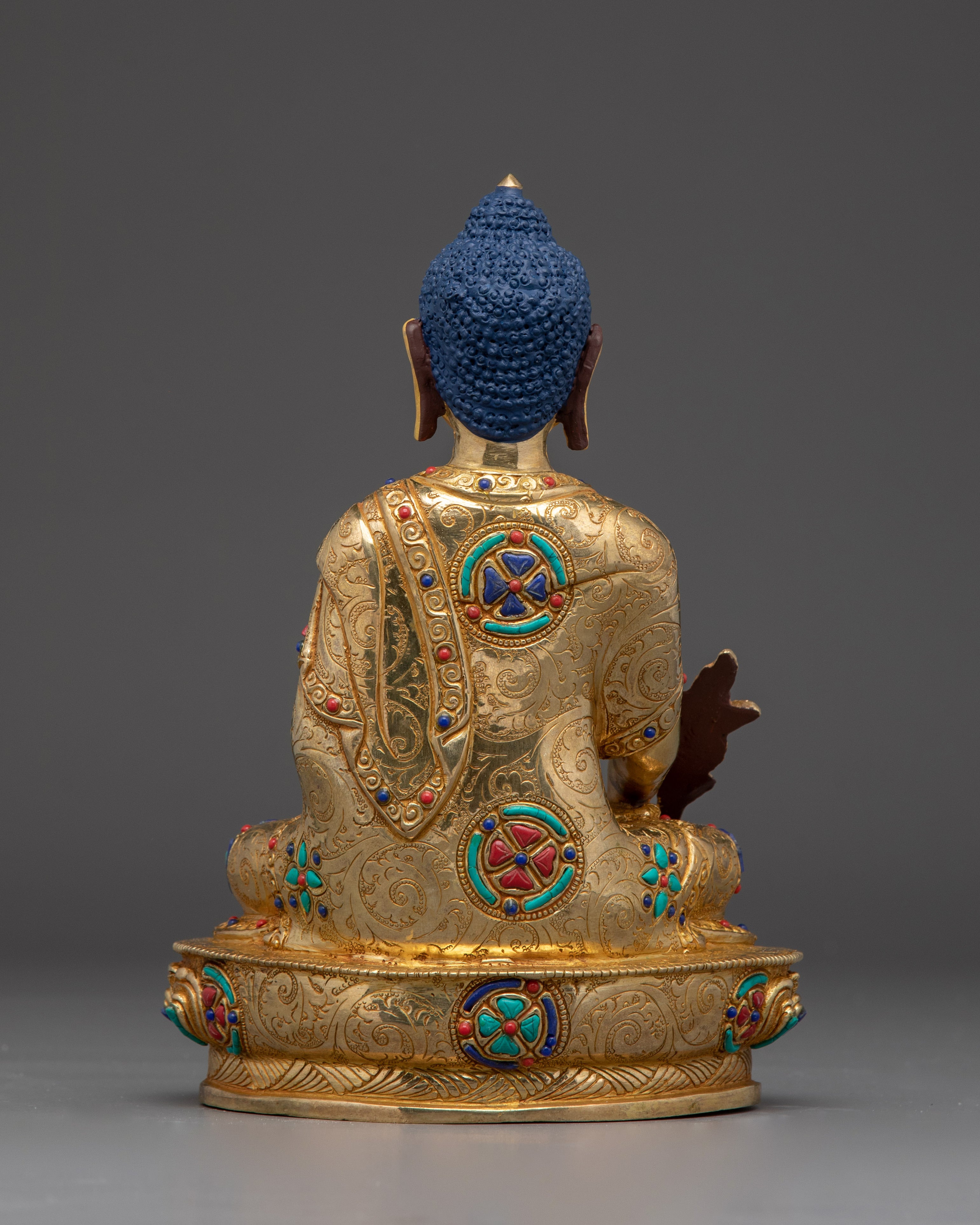 Serene Medicine Buddha Golden Sculpture | Handcrafted Symbol of Healing