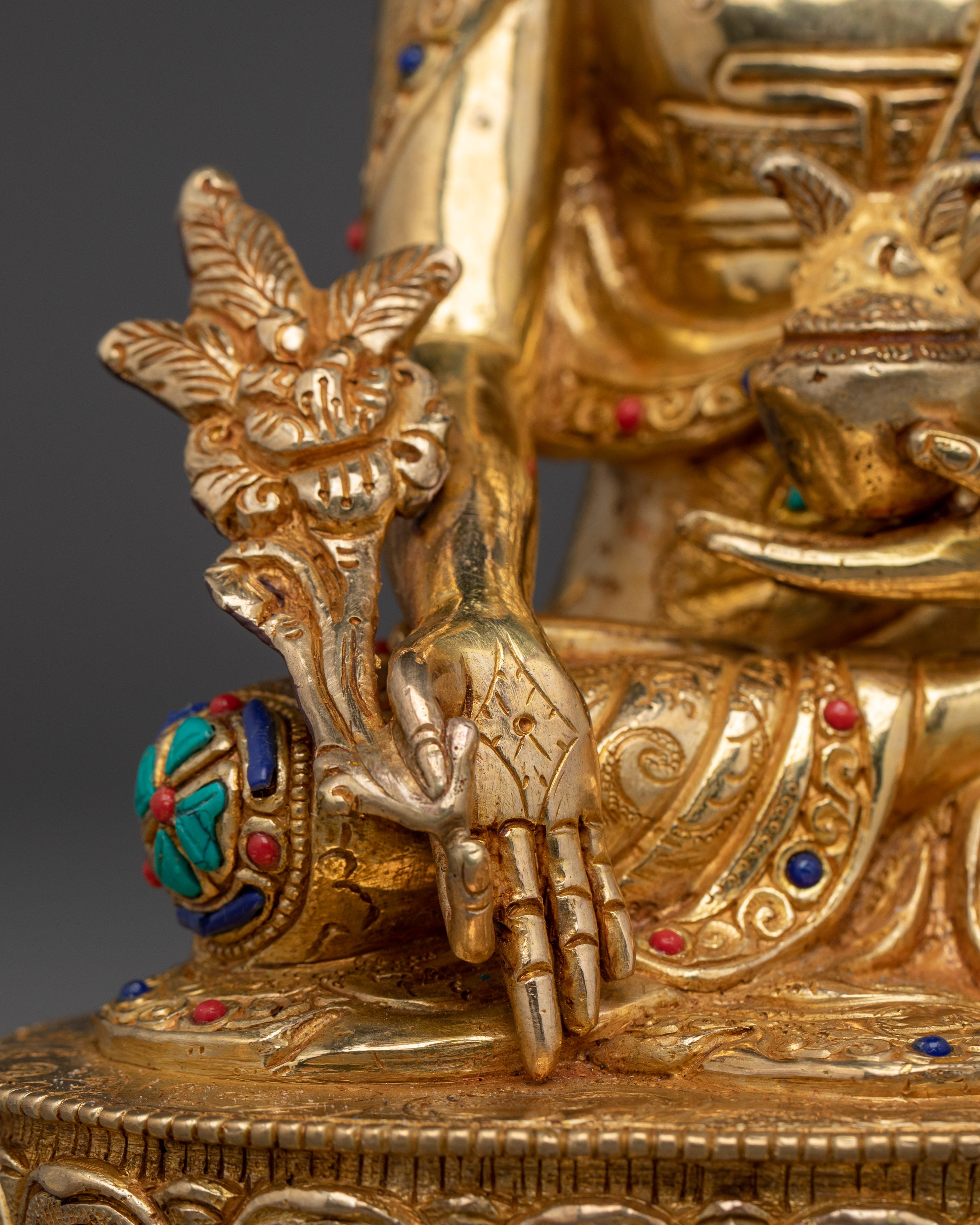 Serene Medicine Buddha Golden Sculpture | Handcrafted Symbol of Healing