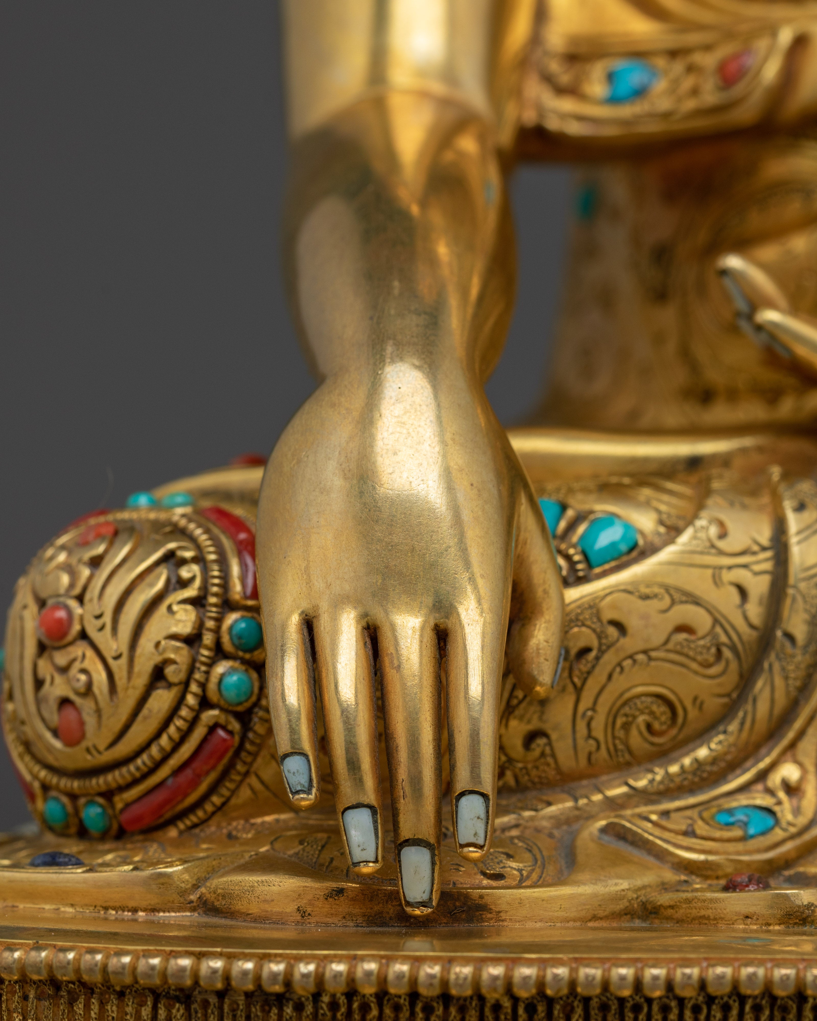 Handmade Golden Shakyamuni Buddha Sculpture | Historical Buddha