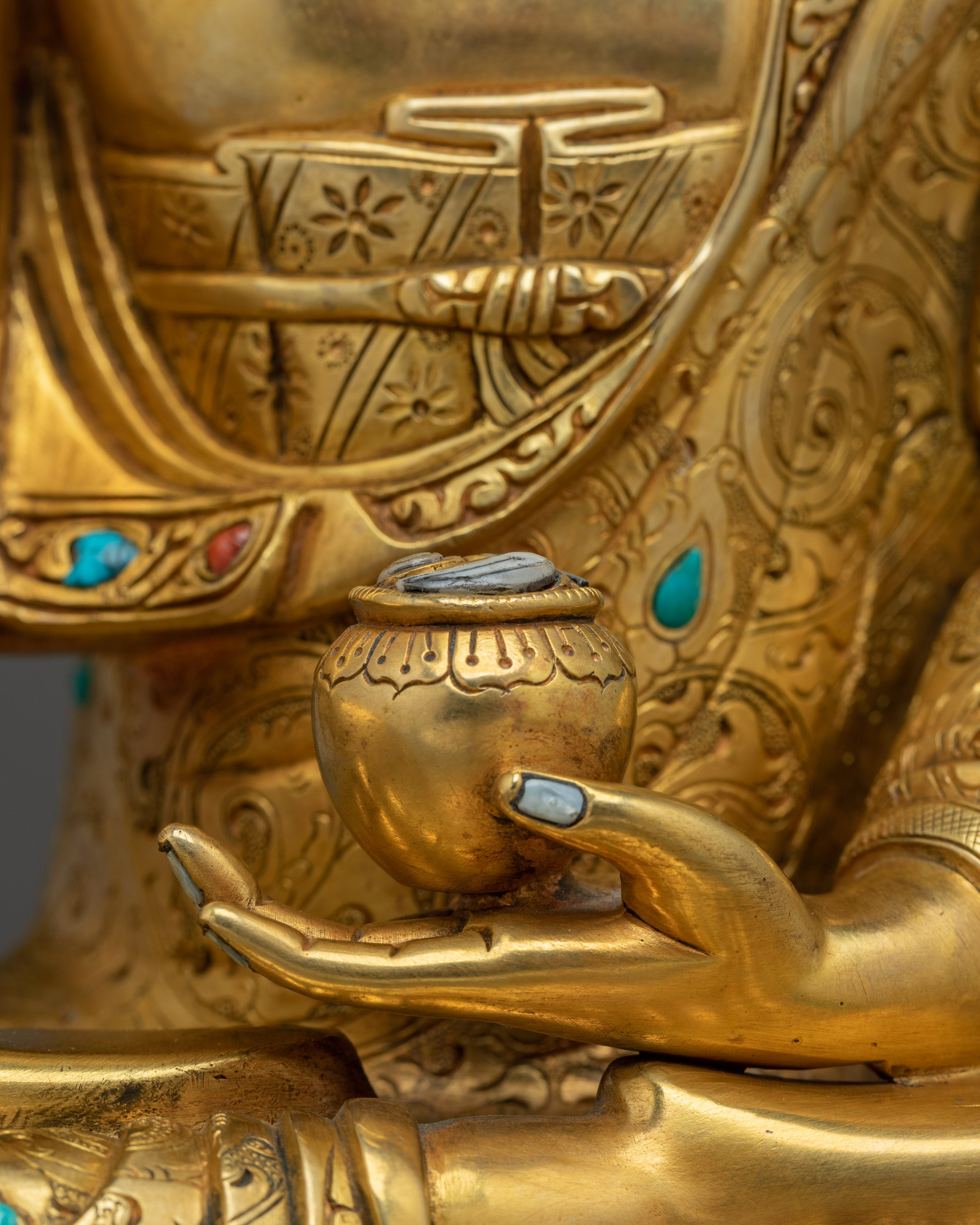 Handmade Golden Shakyamuni Buddha Sculpture | Historical Buddha