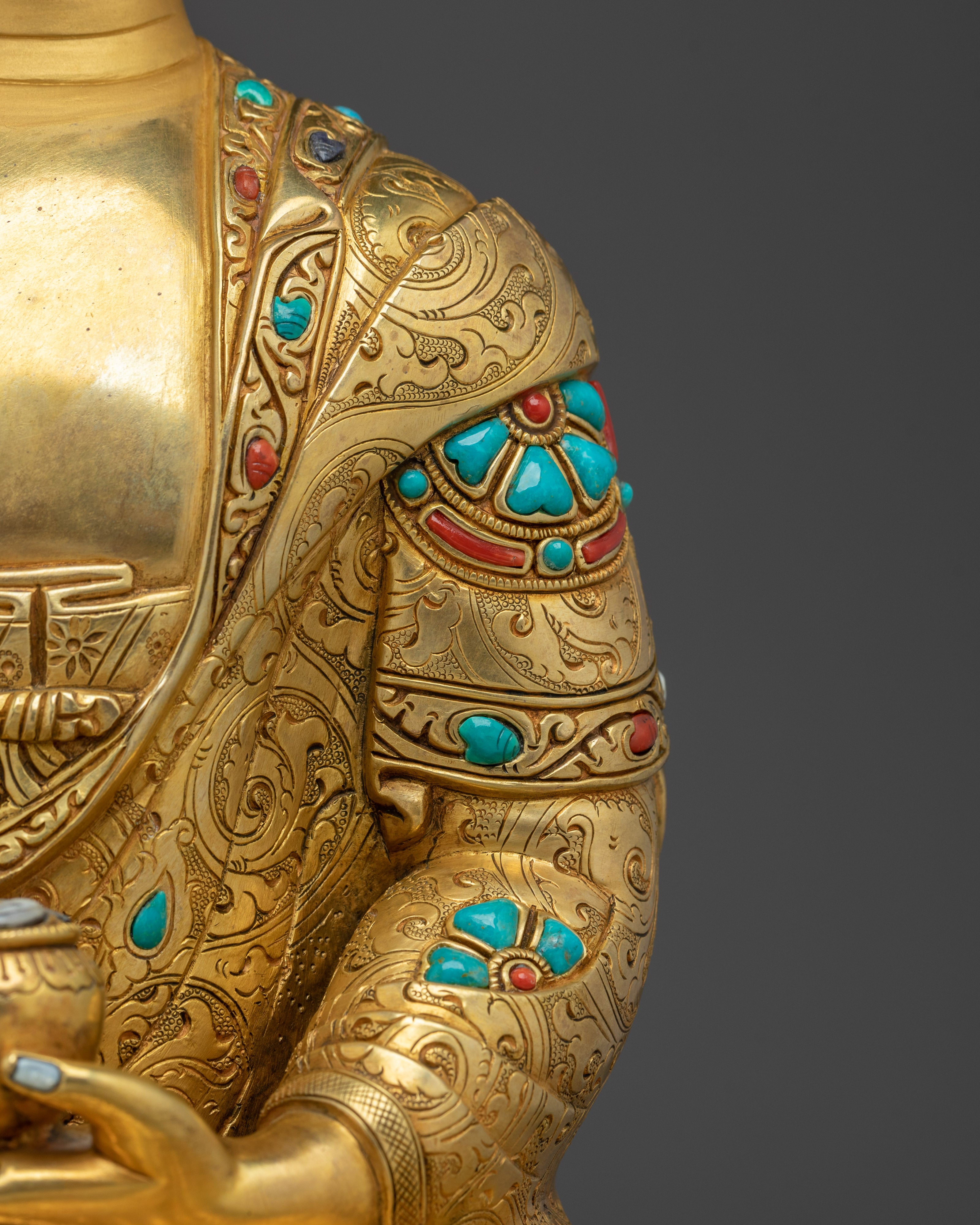 Handmade Golden Shakyamuni Buddha Sculpture | Historical Buddha