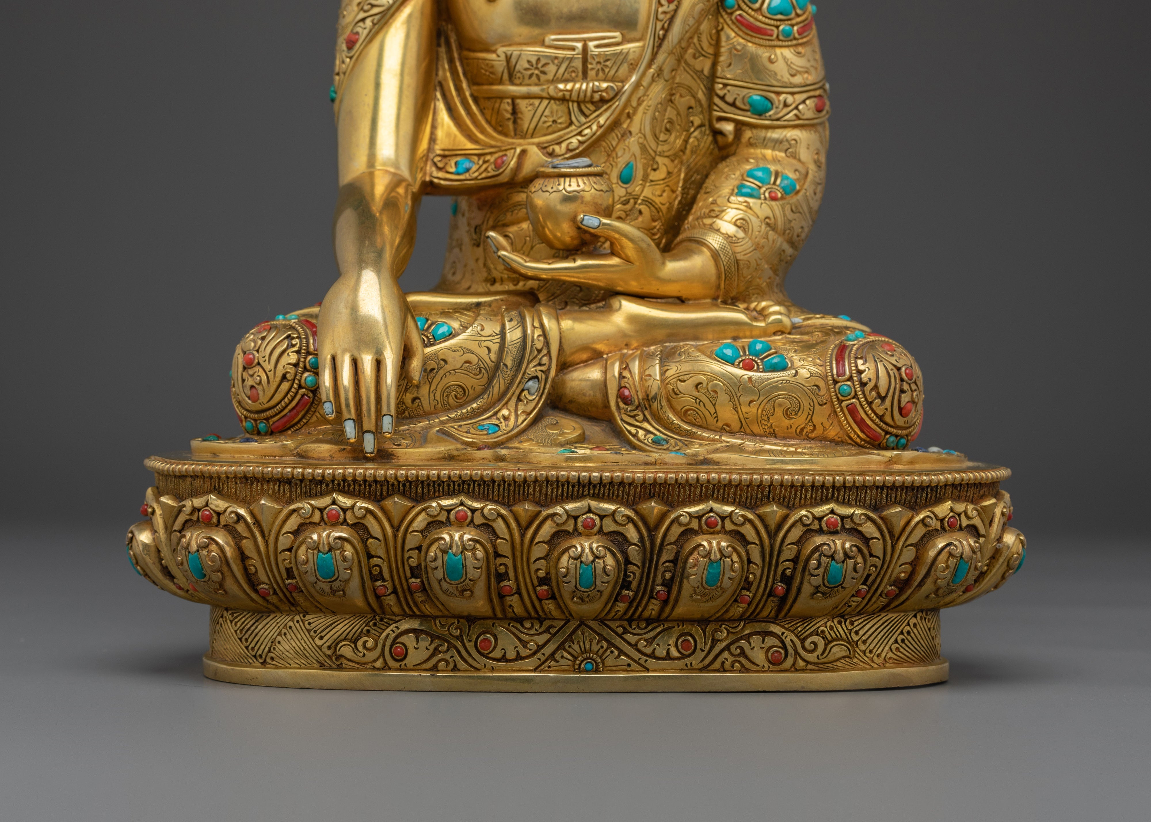 Handmade Golden Shakyamuni Buddha Sculpture | Historical Buddha