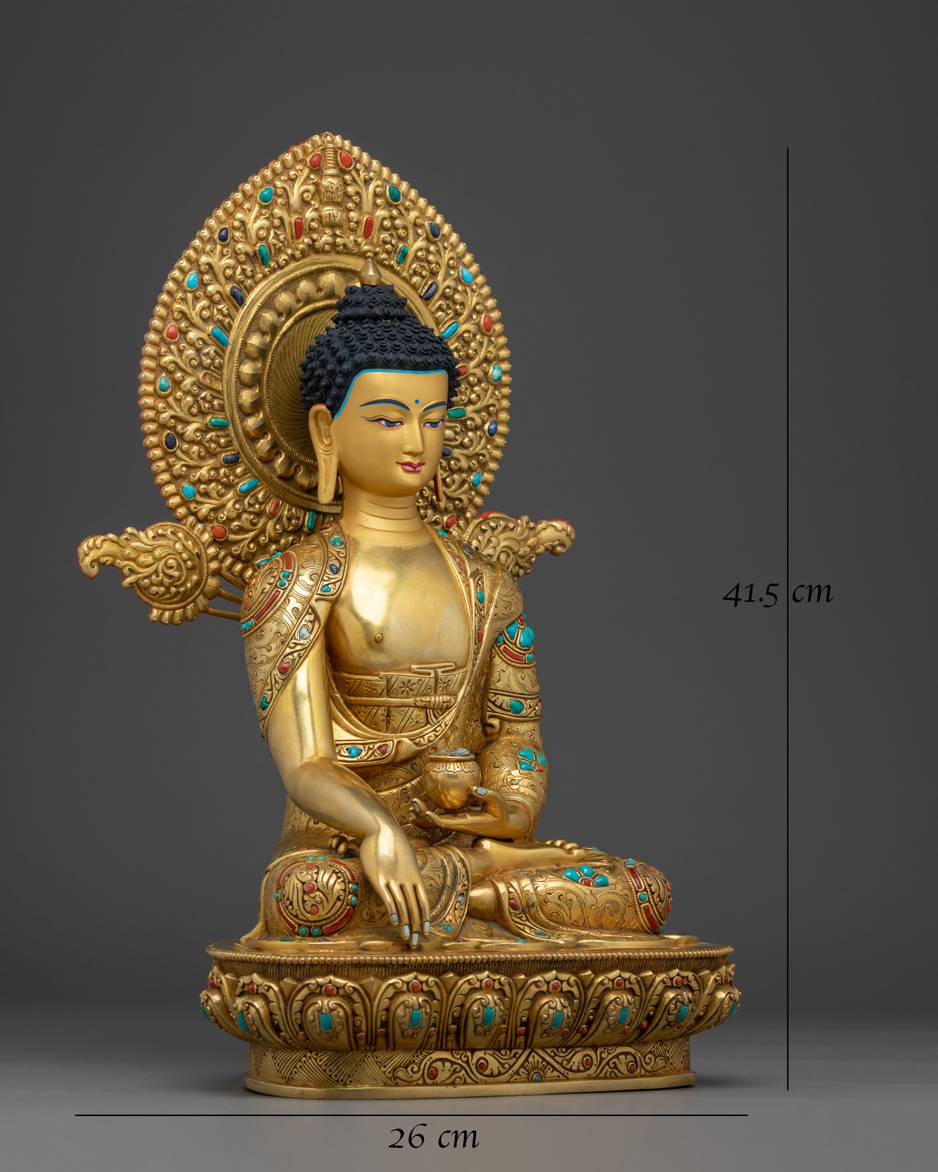 Handmade Golden Shakyamuni Buddha Sculpture