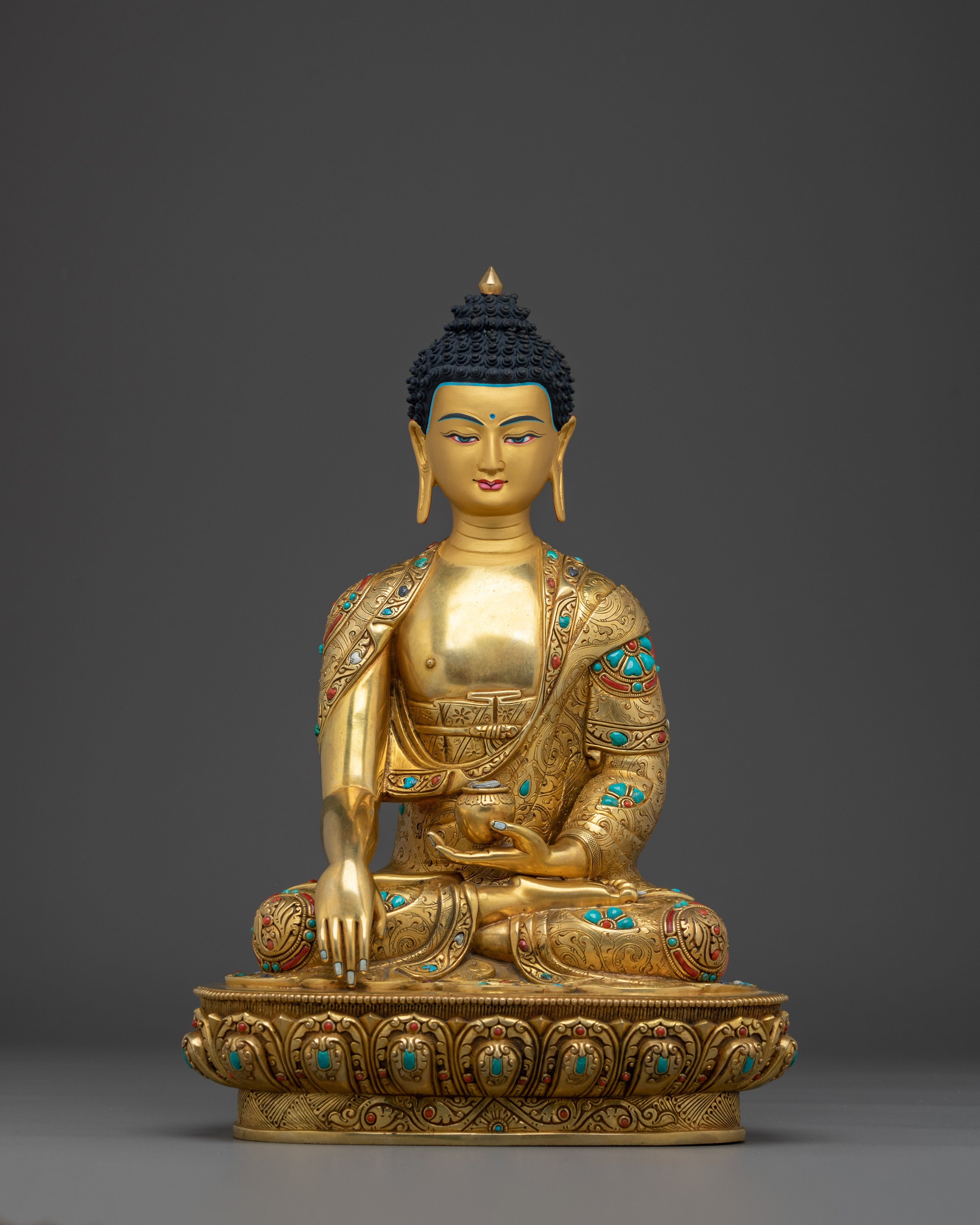 Handmade Golden Shakyamuni Buddha Sculpture | Historical Buddha