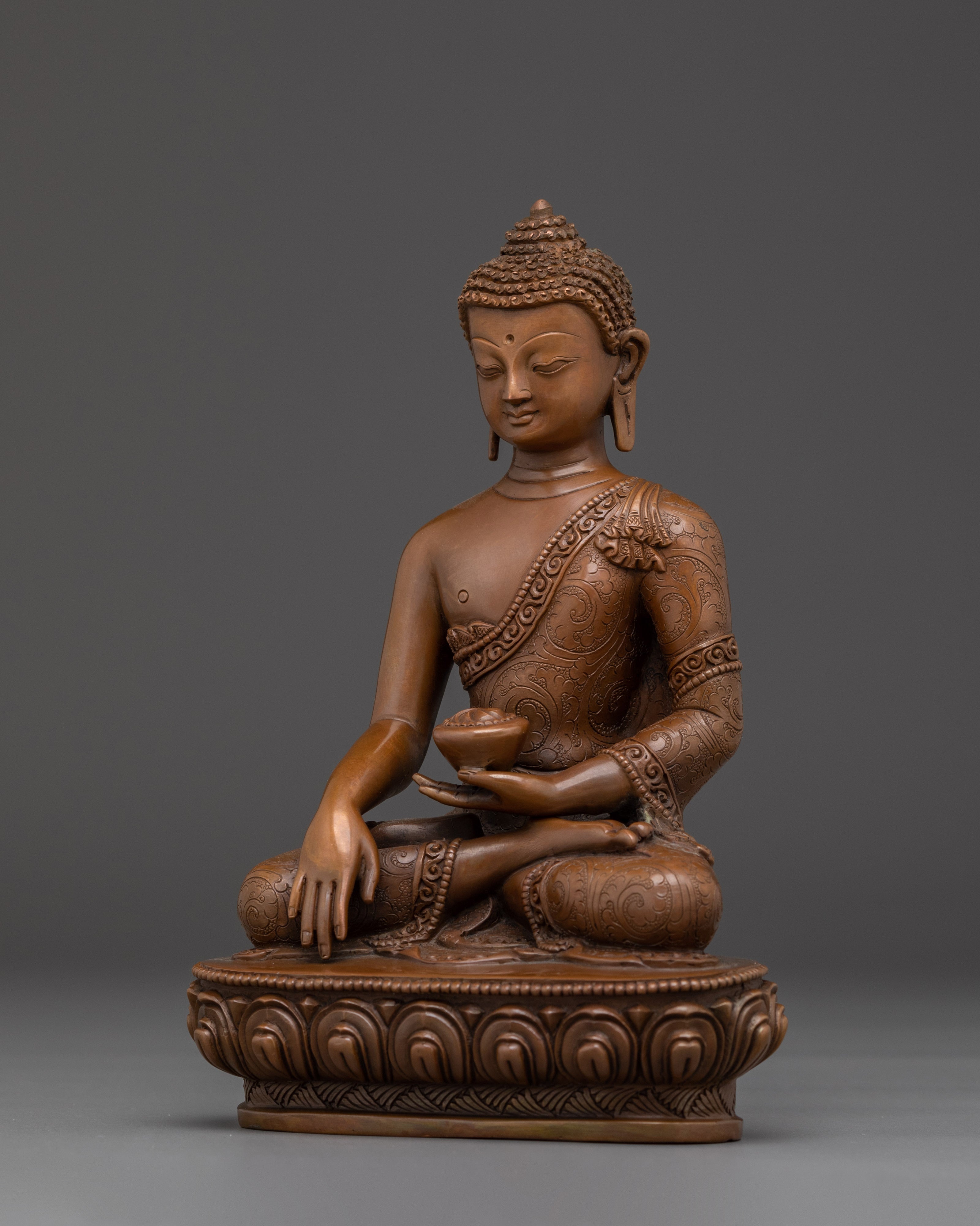 Oxidized Copper Gautama Buddha Statue | Buddhist Dharma Decor