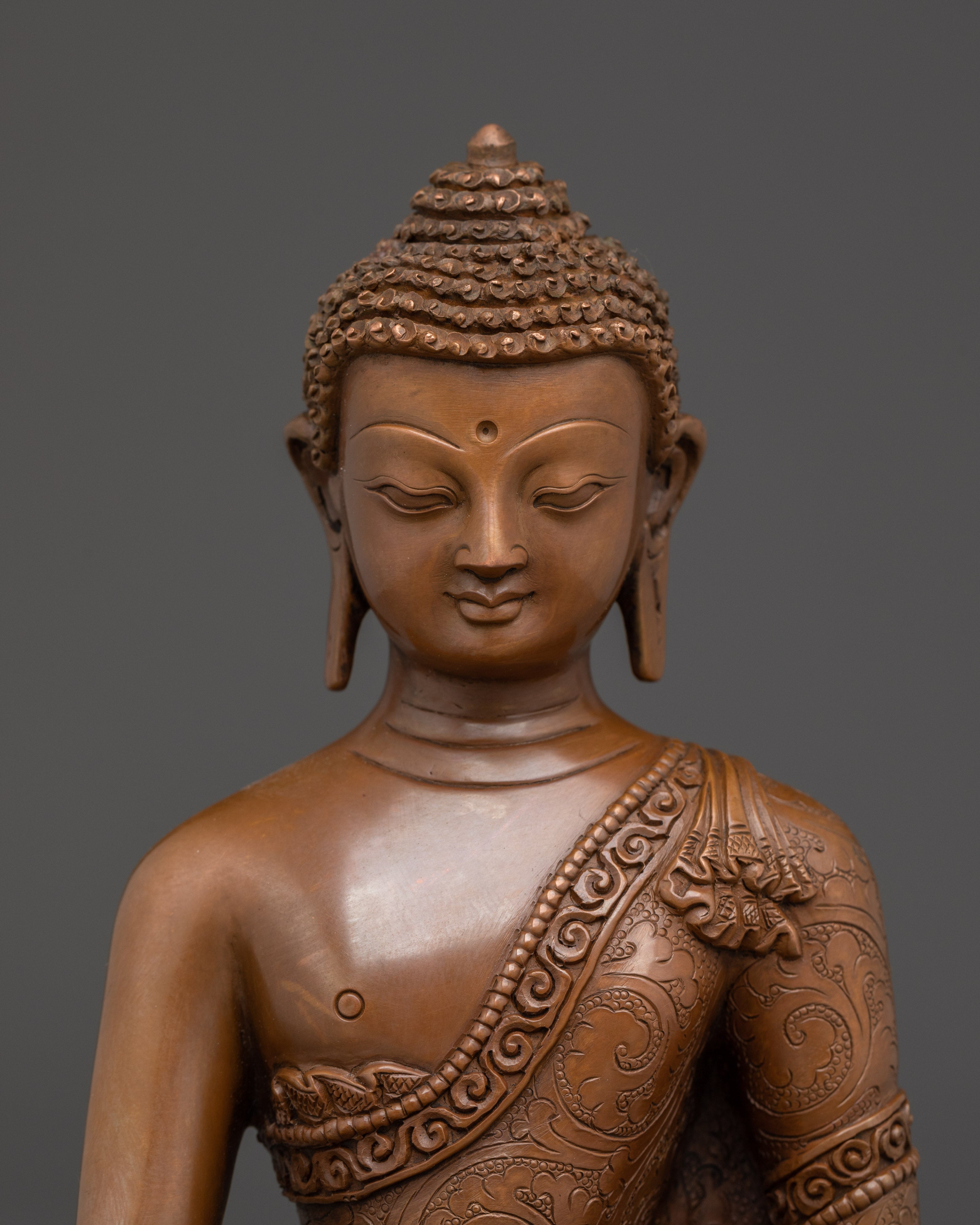 Oxidized Copper Gautama Buddha Statue | Buddhist Dharma Decor