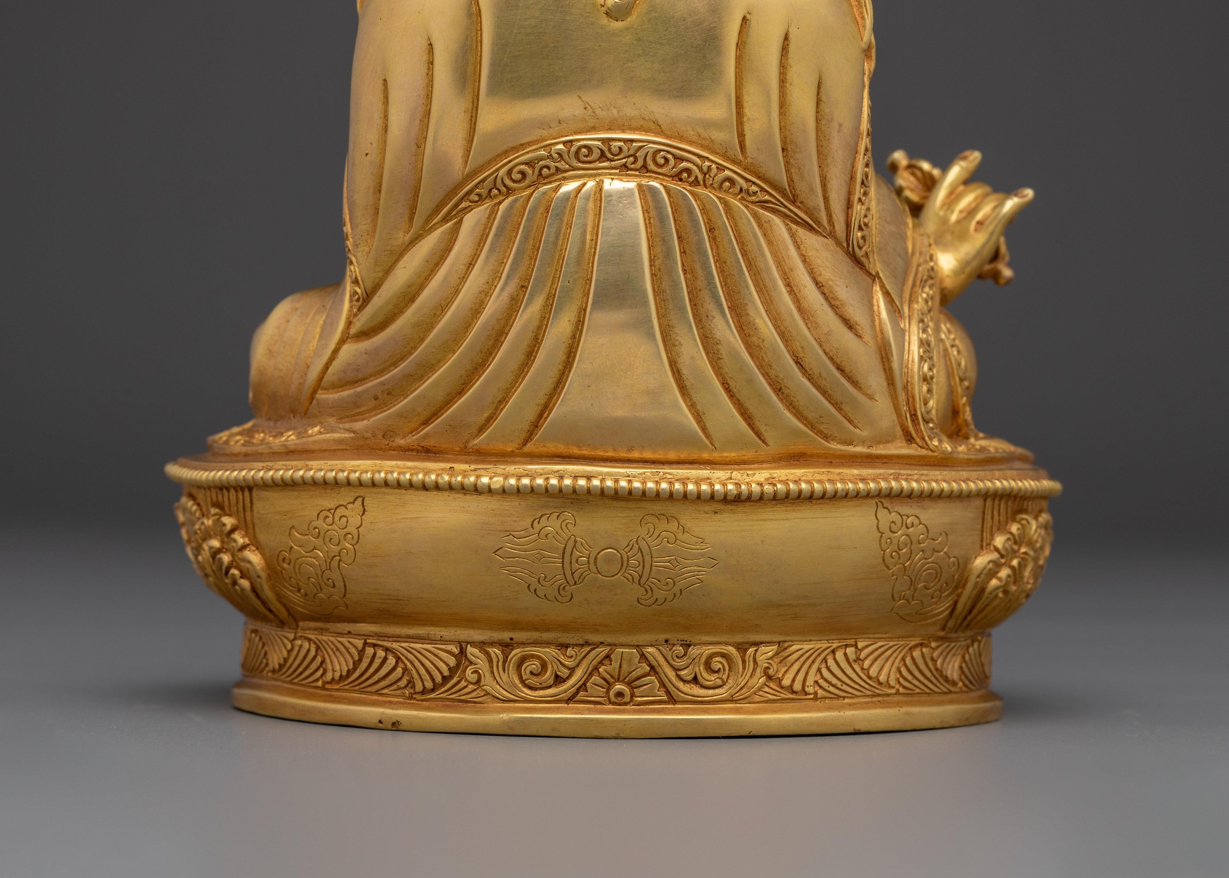 Guru Rinpoche Gold Gilded Copper Statue | Padmasambhava Deity for Meditation Space