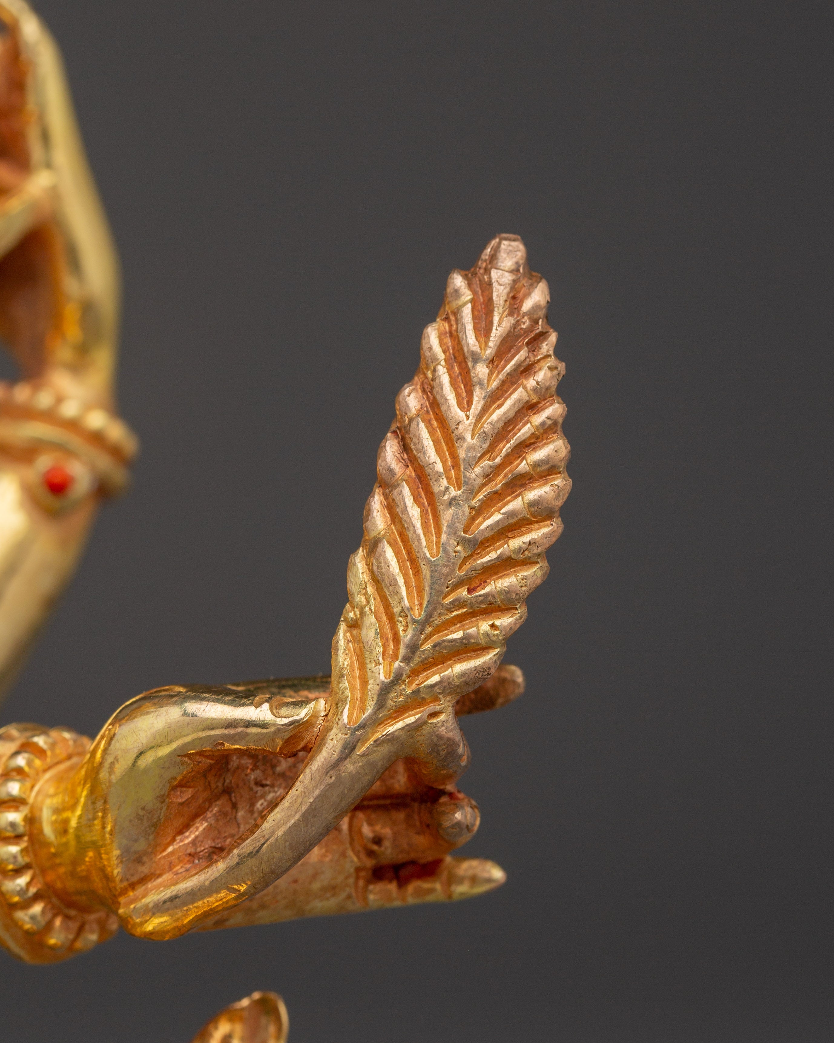 Gold-Gilded Vasudhara Statue with Gemstones | Buddhist Wealth Deity Statue for Spiritual Decor