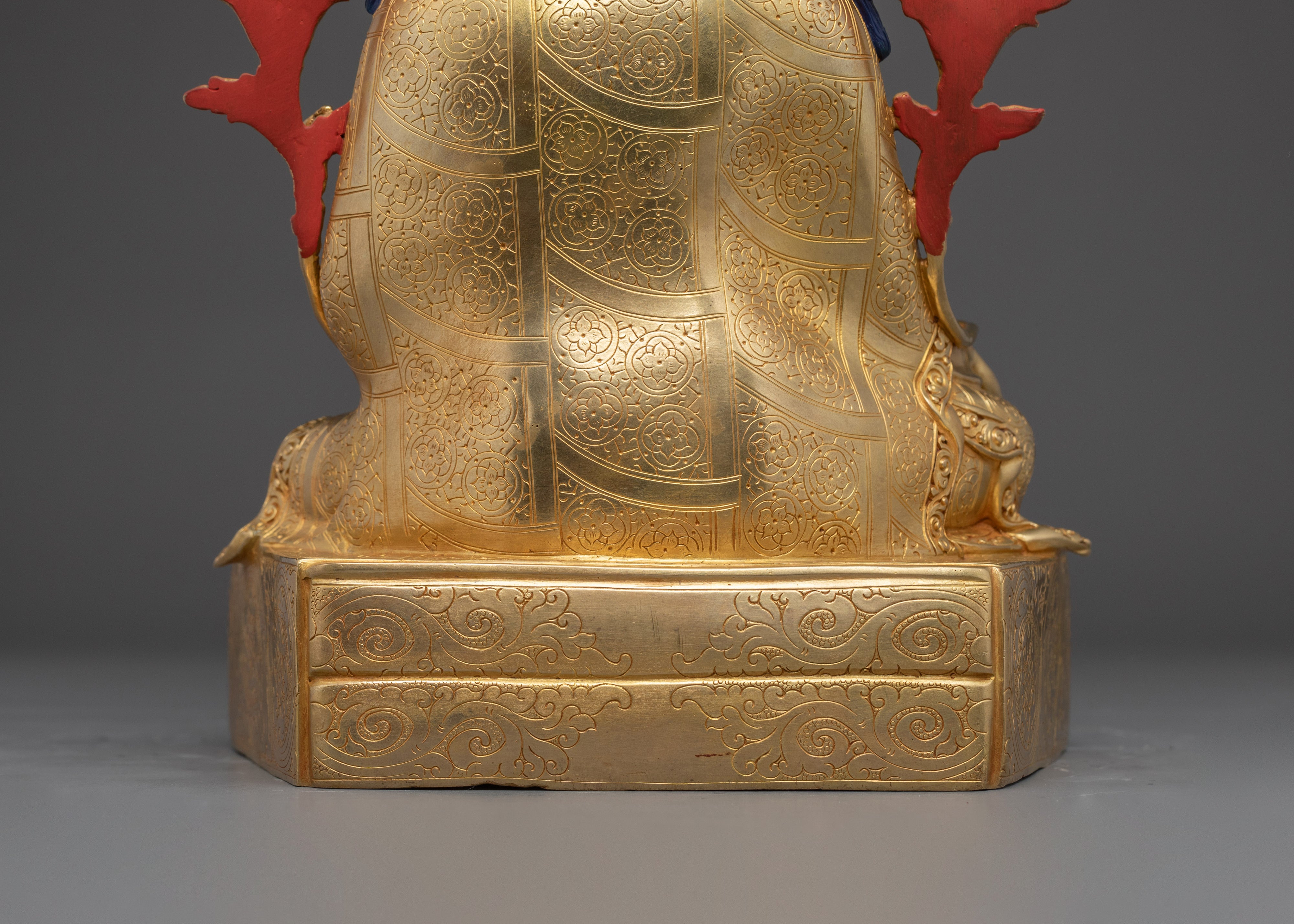 Trisong Detsen Statue in Gold-Gilded Copper | Handcrafted Buddhist Altar Decor