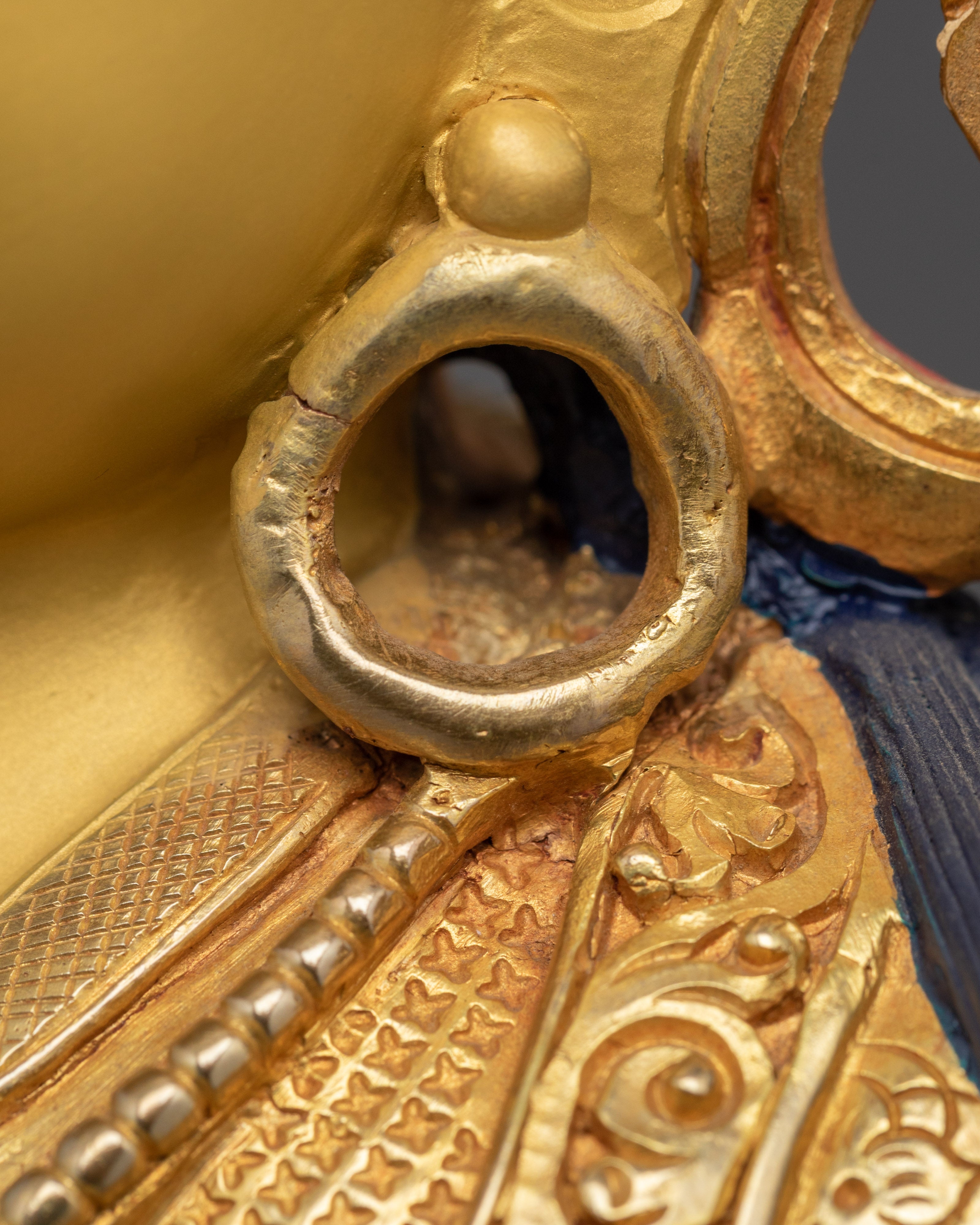 Trisong Detsen Statue in Gold-Gilded Copper | Handcrafted Buddhist Altar Decor