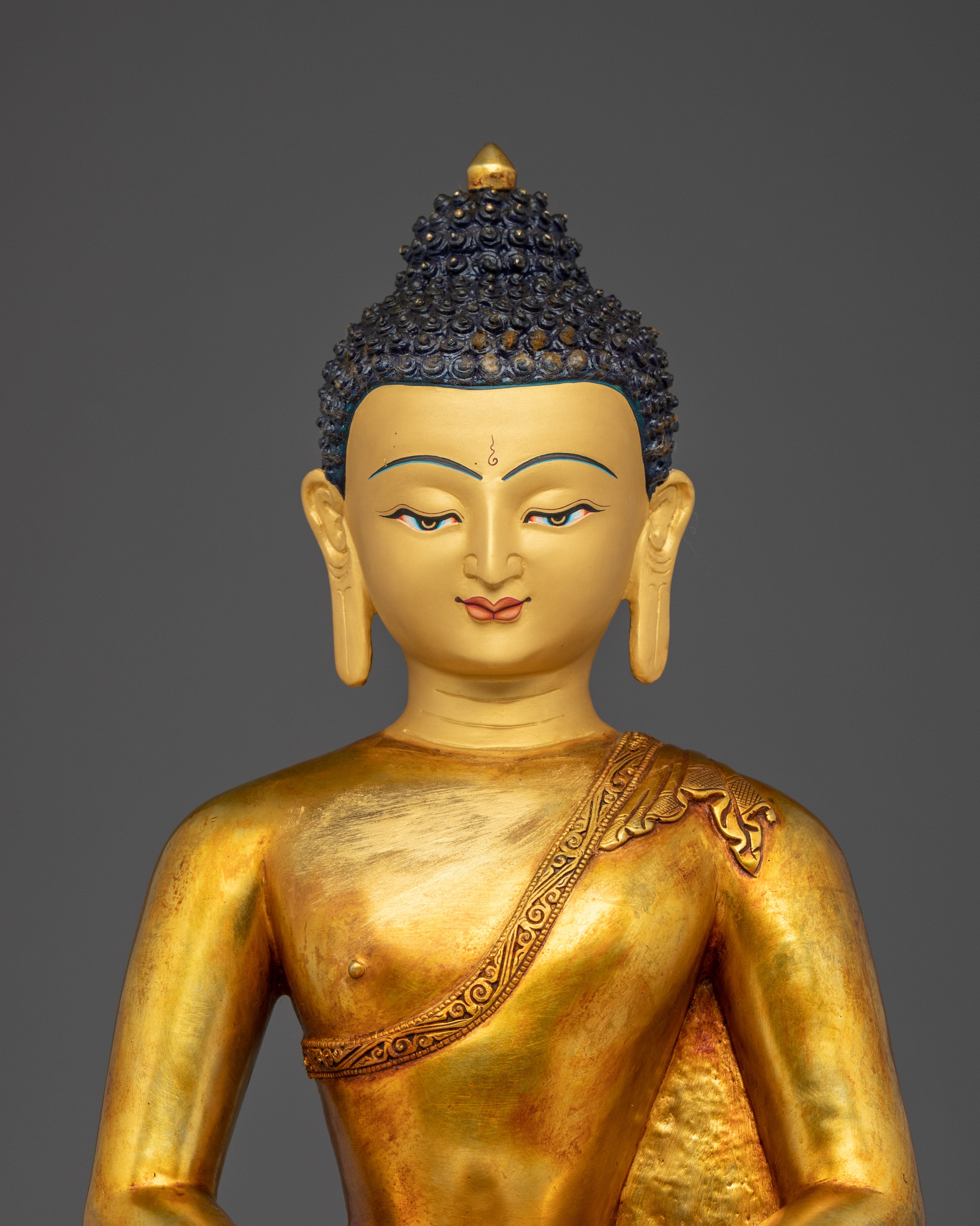 Amitabha Buddha, Gold Gilded Figure | Handmade Nepali Statue for Spiritual Decor