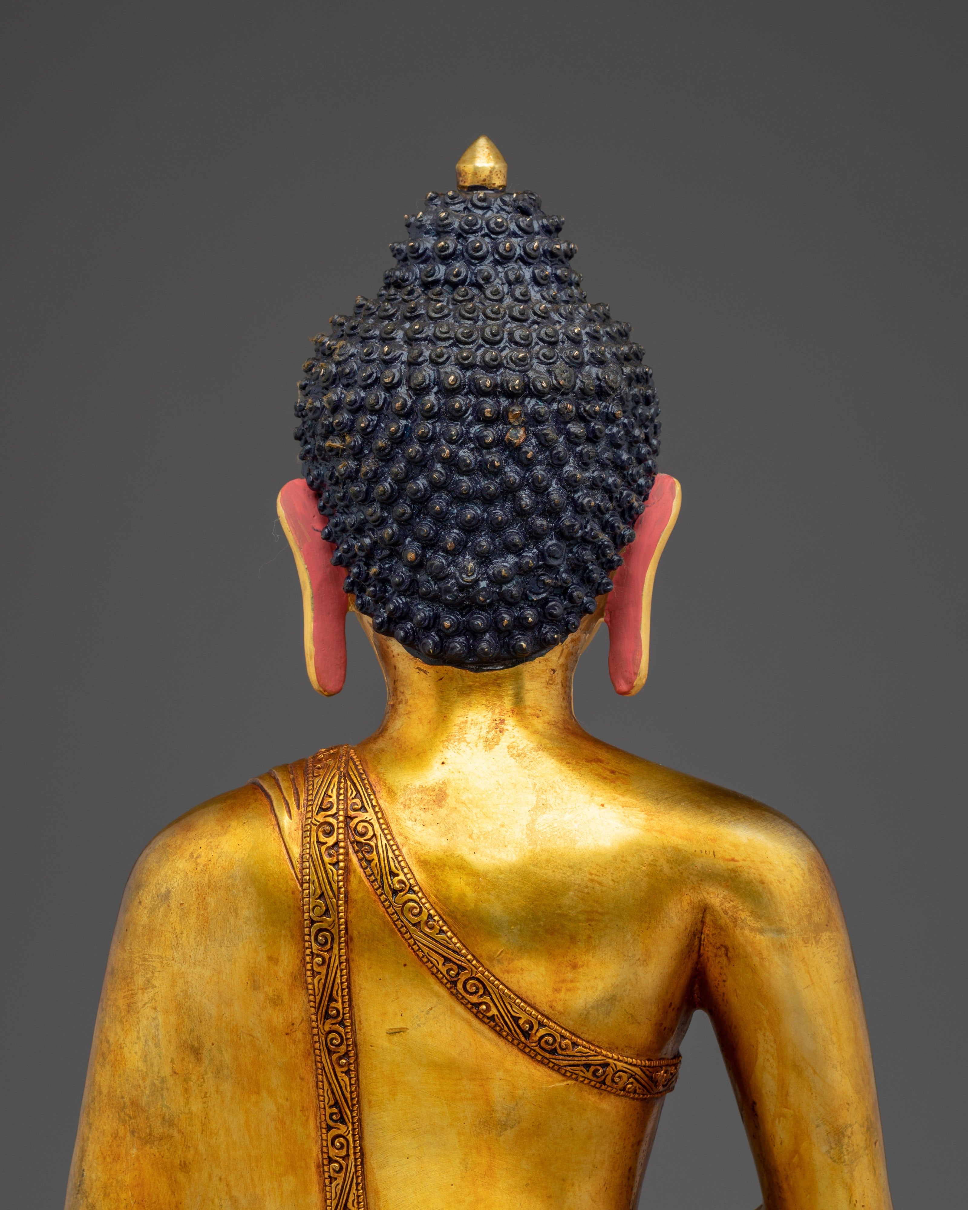 Amitabha Buddha, Gold Gilded Figure | Handmade Nepali Statue for Spiritual Decor