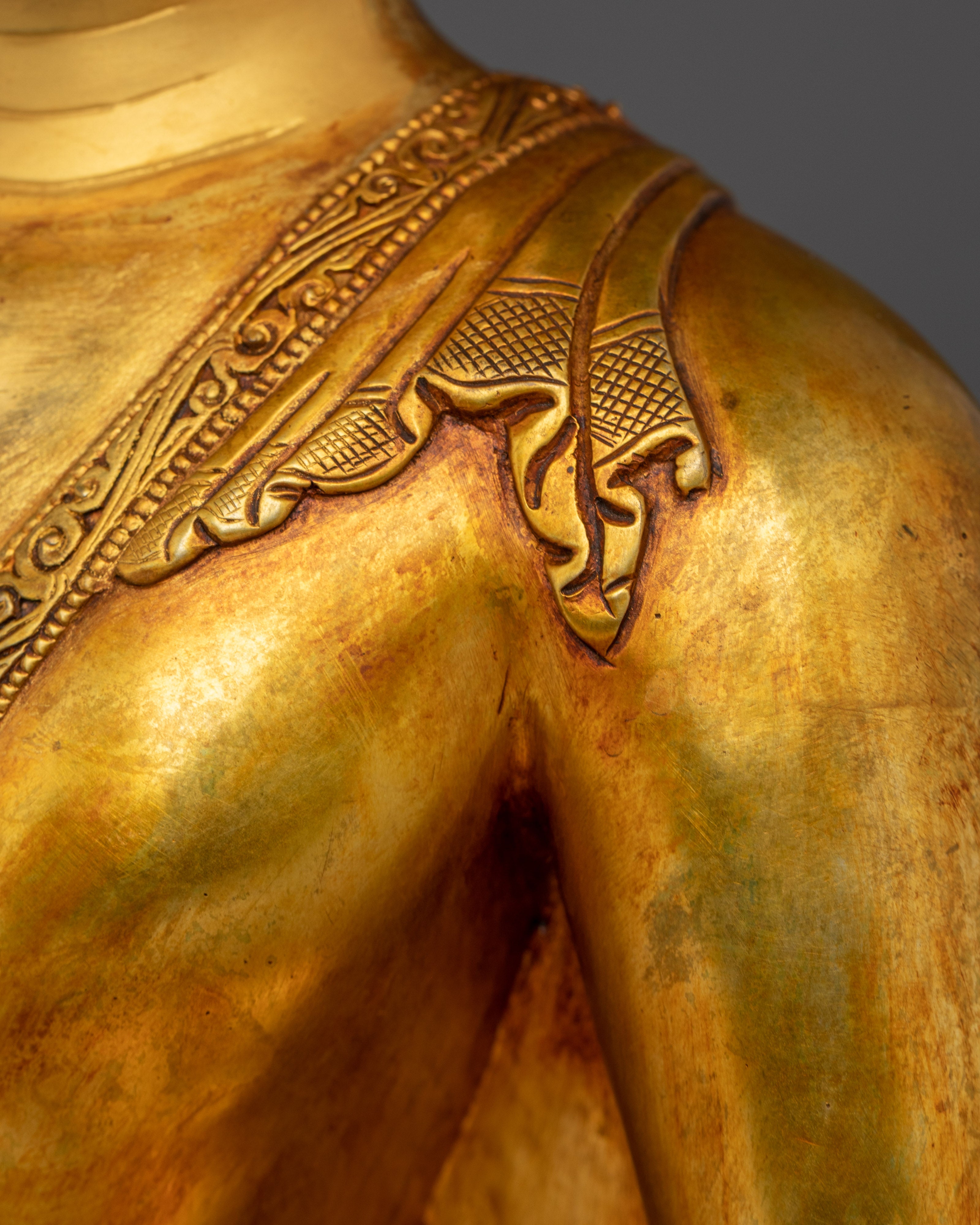 Amitabha Buddha, Gold Gilded Figure | Handmade Nepali Statue for Spiritual Decor