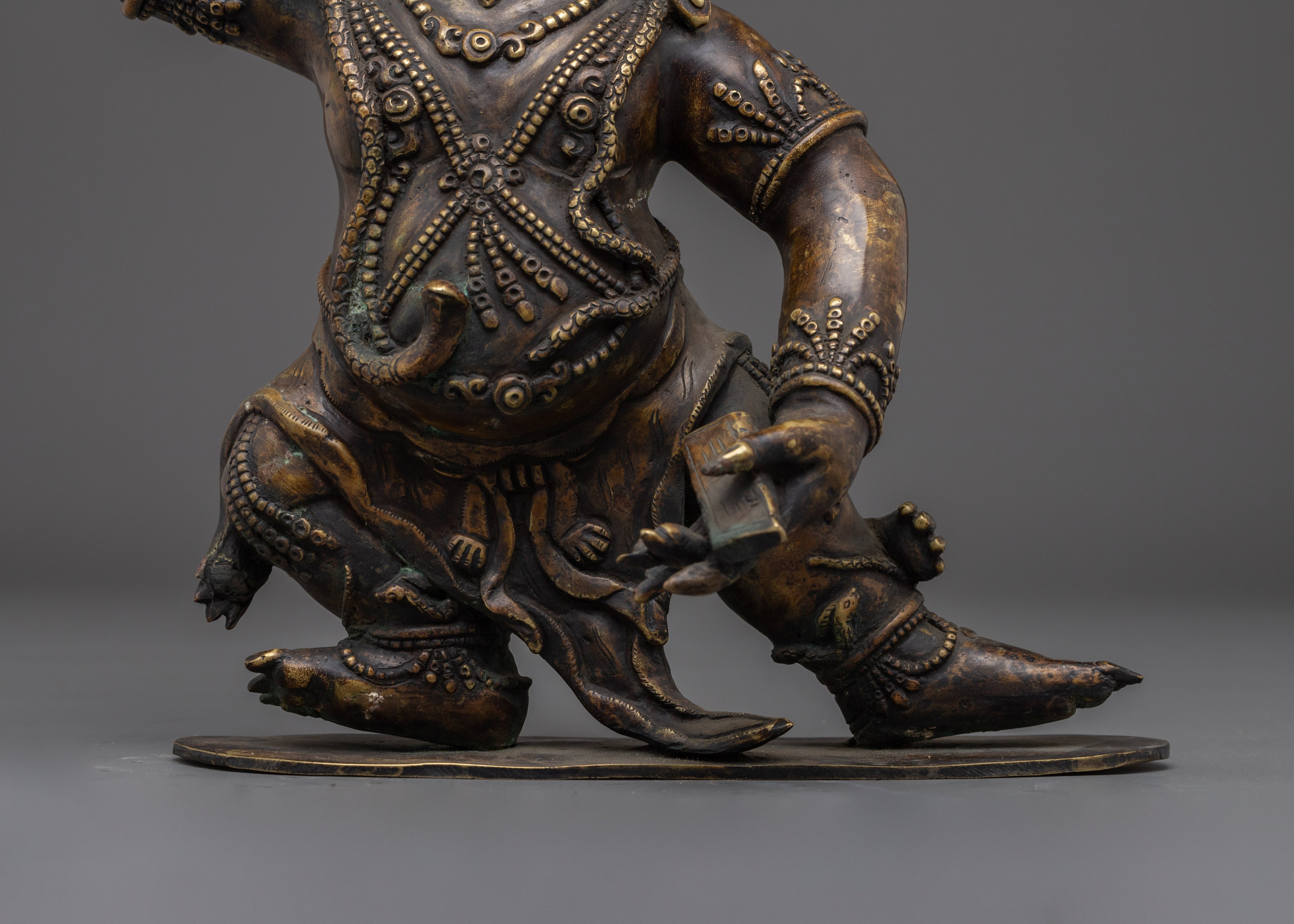 Black Manjushri Statue in Oxidized Copper | Tibetan Protector Statue for Wisdom