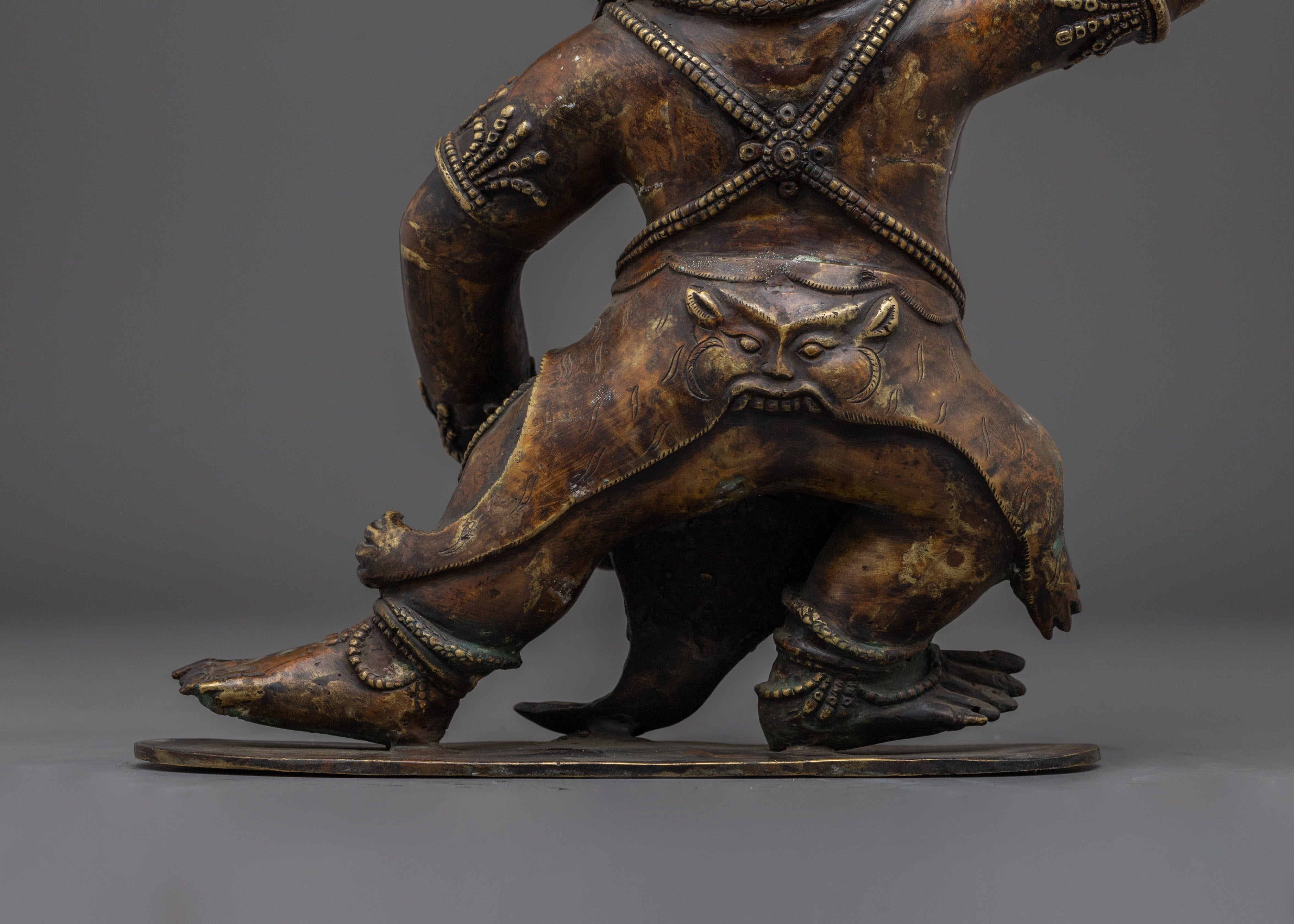 Black Manjushri Statue in Oxidized Copper | Tibetan Protector Statue for Wisdom