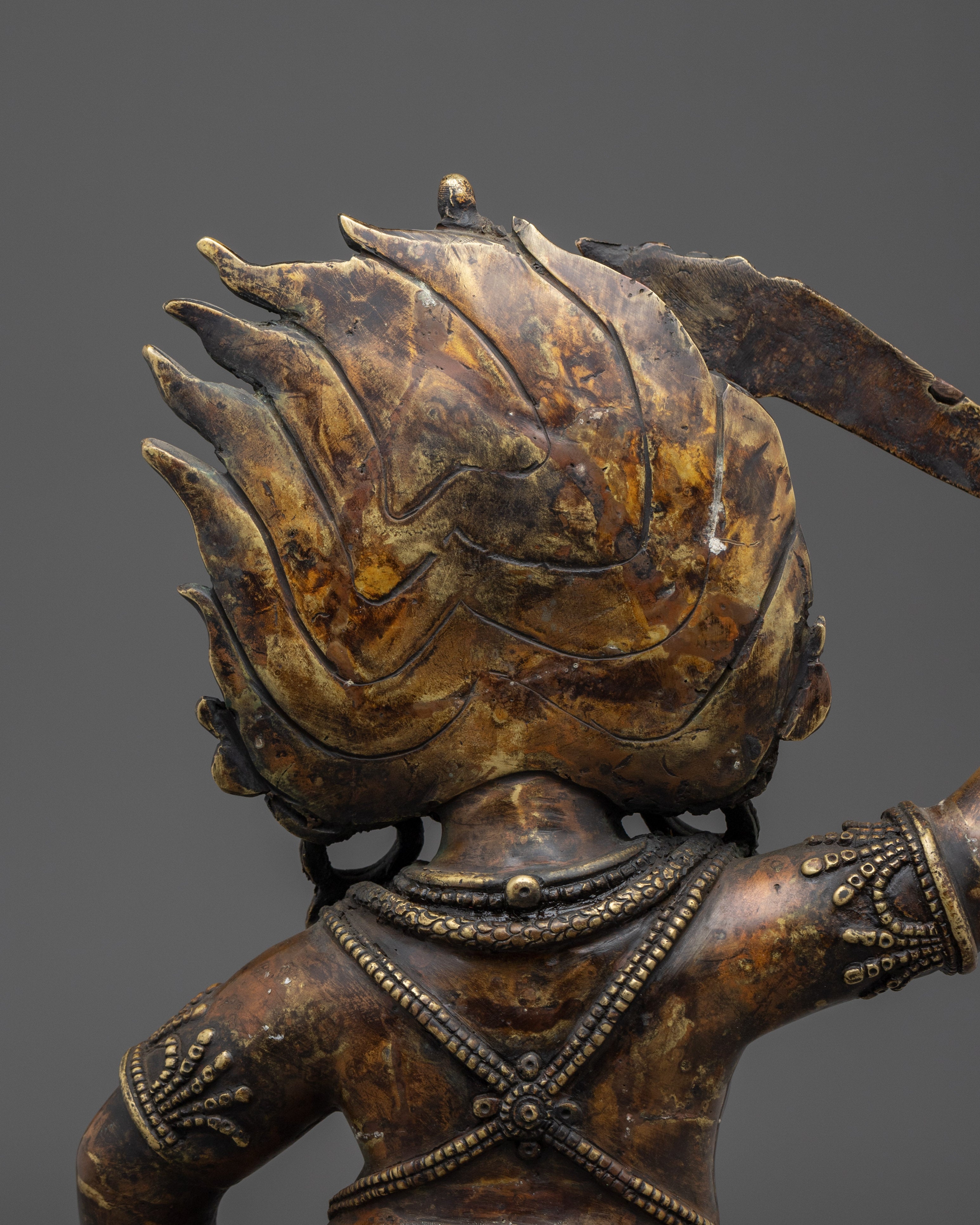 Black Manjushri Statue in Oxidized Copper | Tibetan Protector Statue for Wisdom