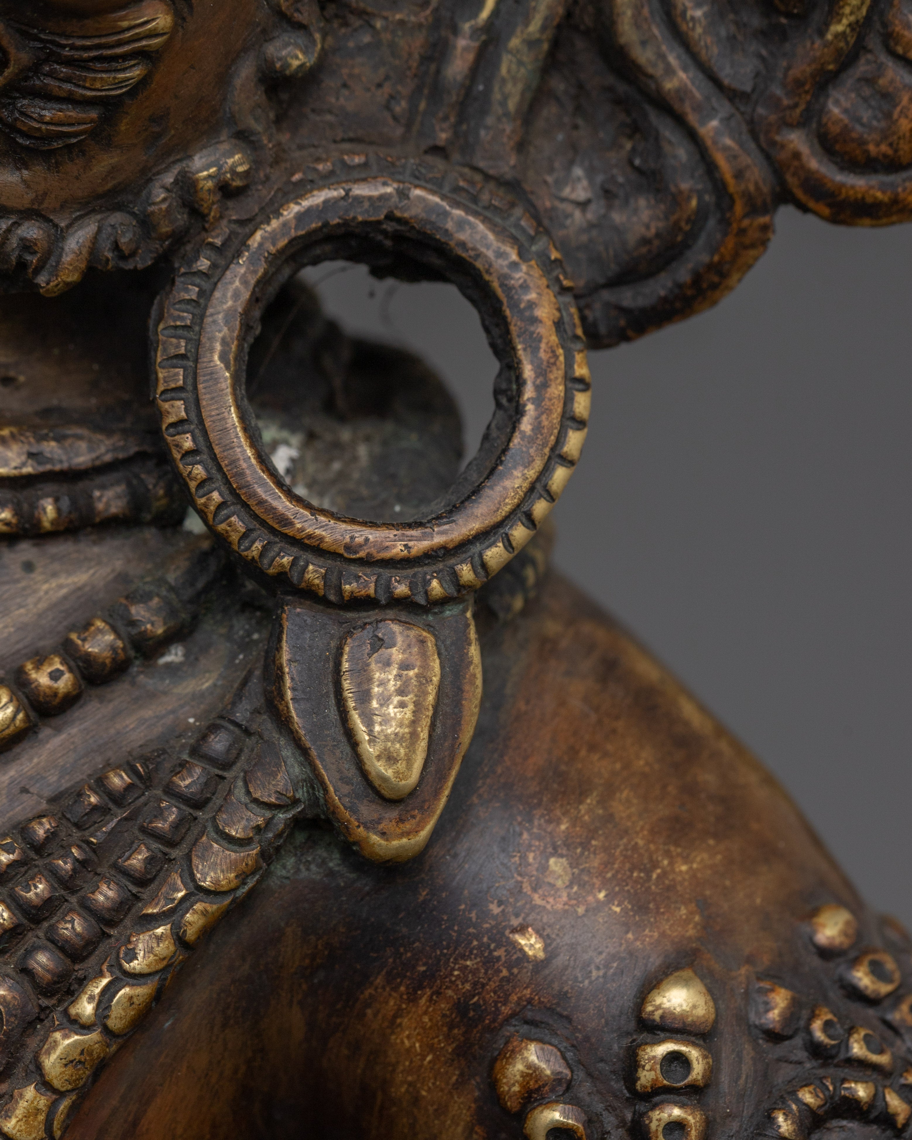 Black Dzambhala Statue: Buddhist Wealth Deity