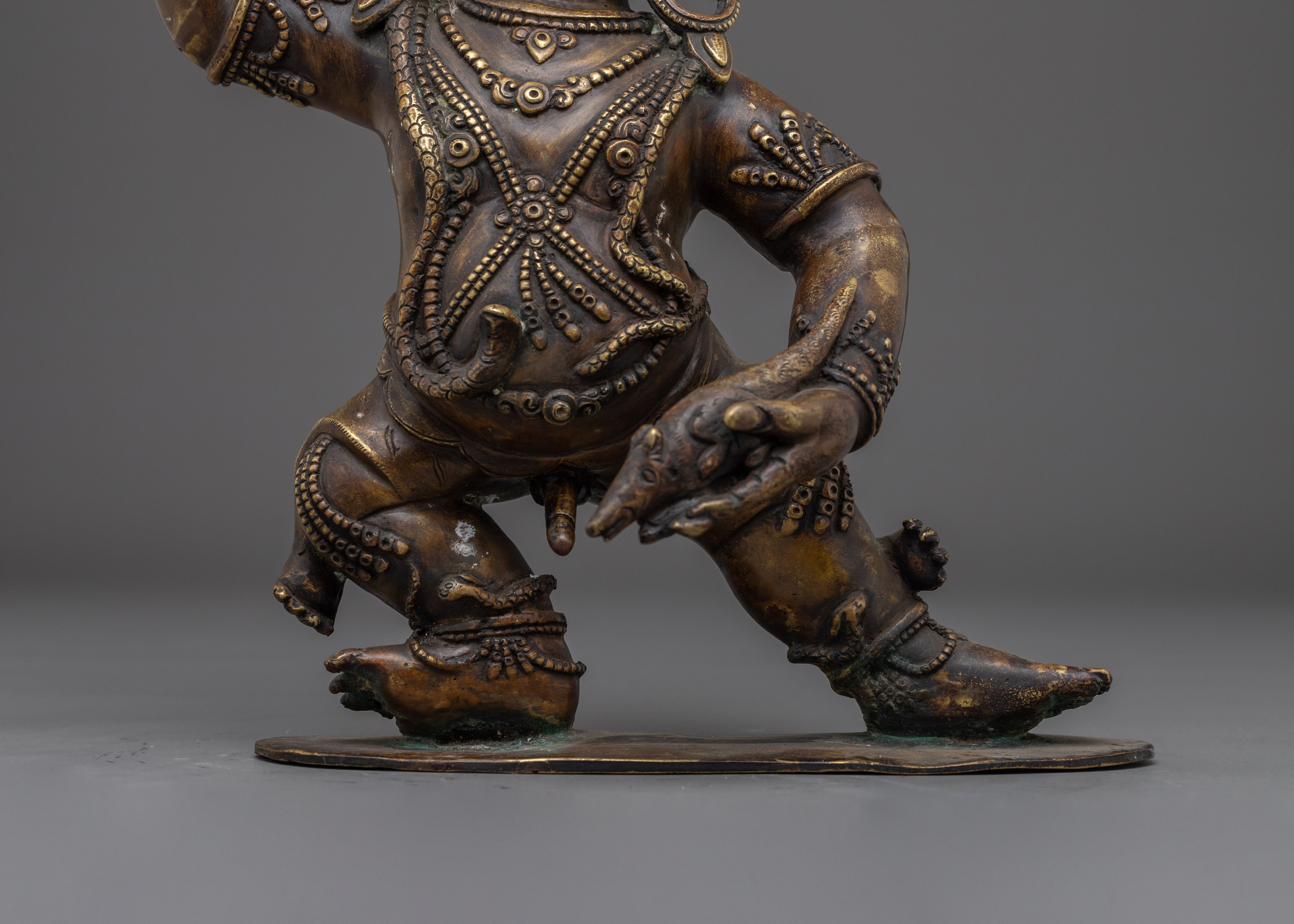 Black Dzambhala Statue: Buddhist Wealth Deity