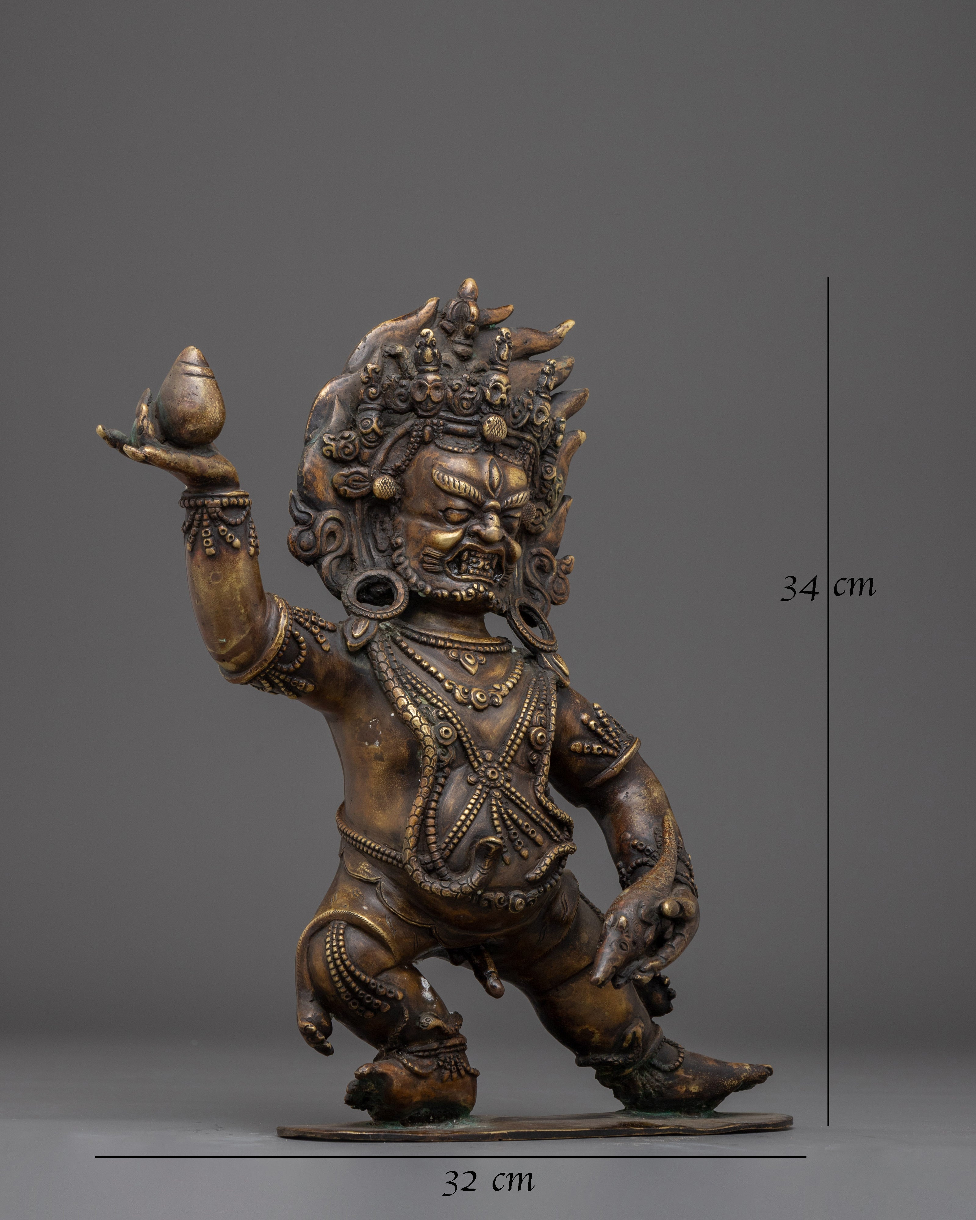 Black Dzambhala Statue: Buddhist Wealth Deity