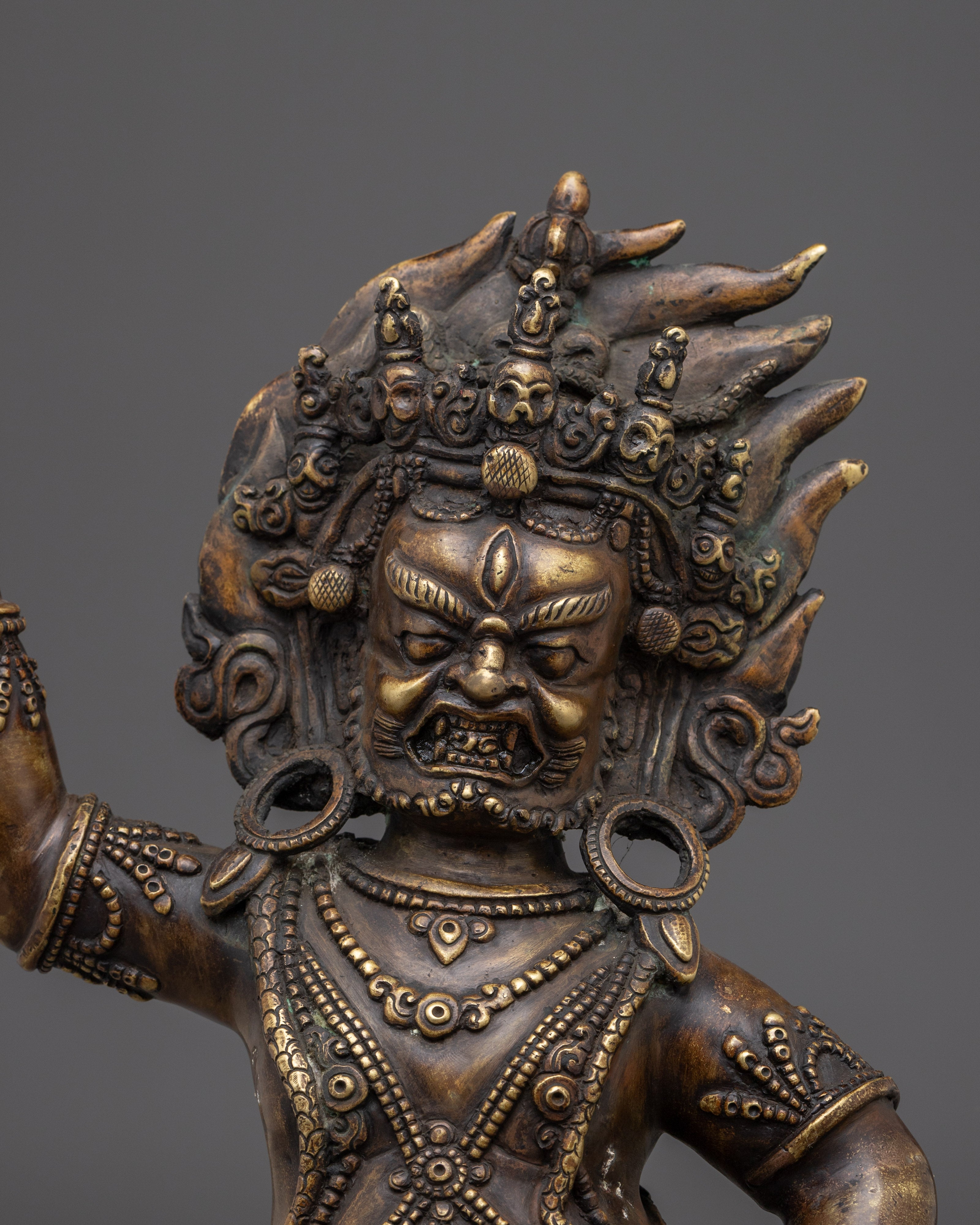 Black Dzambhala Statue: Buddhist Wealth Deity