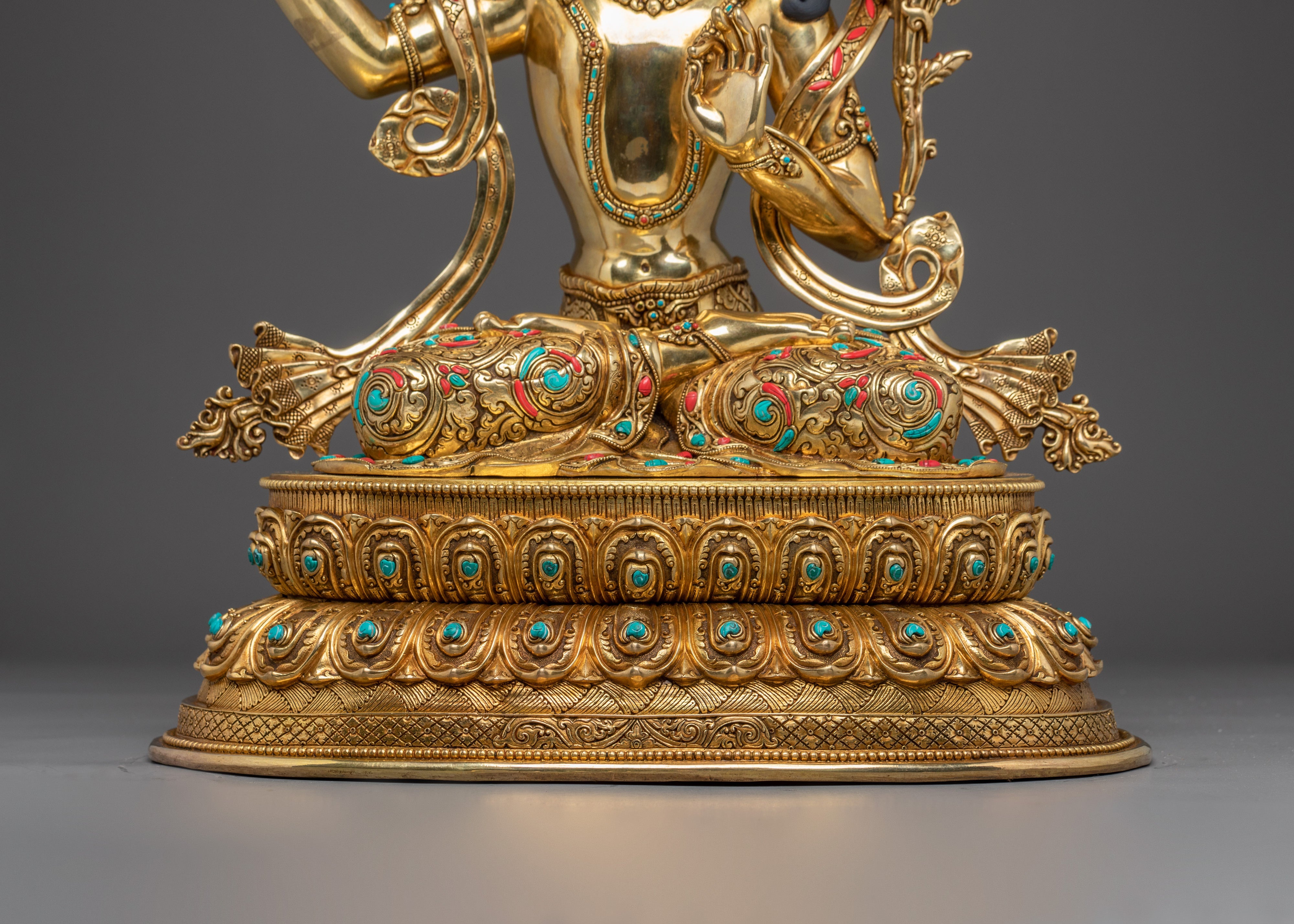 Golden Tibetan Manjushri Art | Bodhisattva of Wisdom