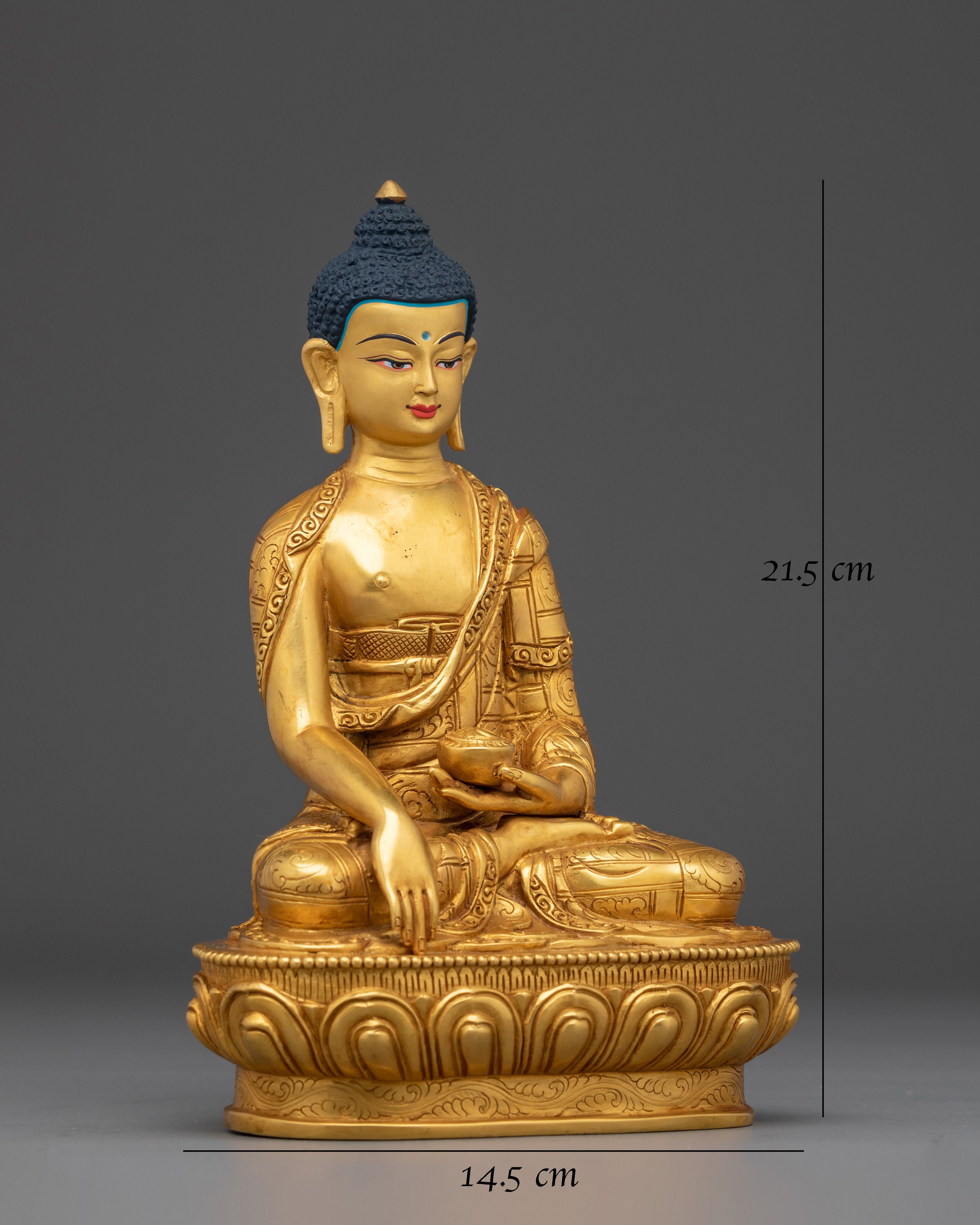 Shakyamuni Buddha in 24K Gold-Gilded Copper