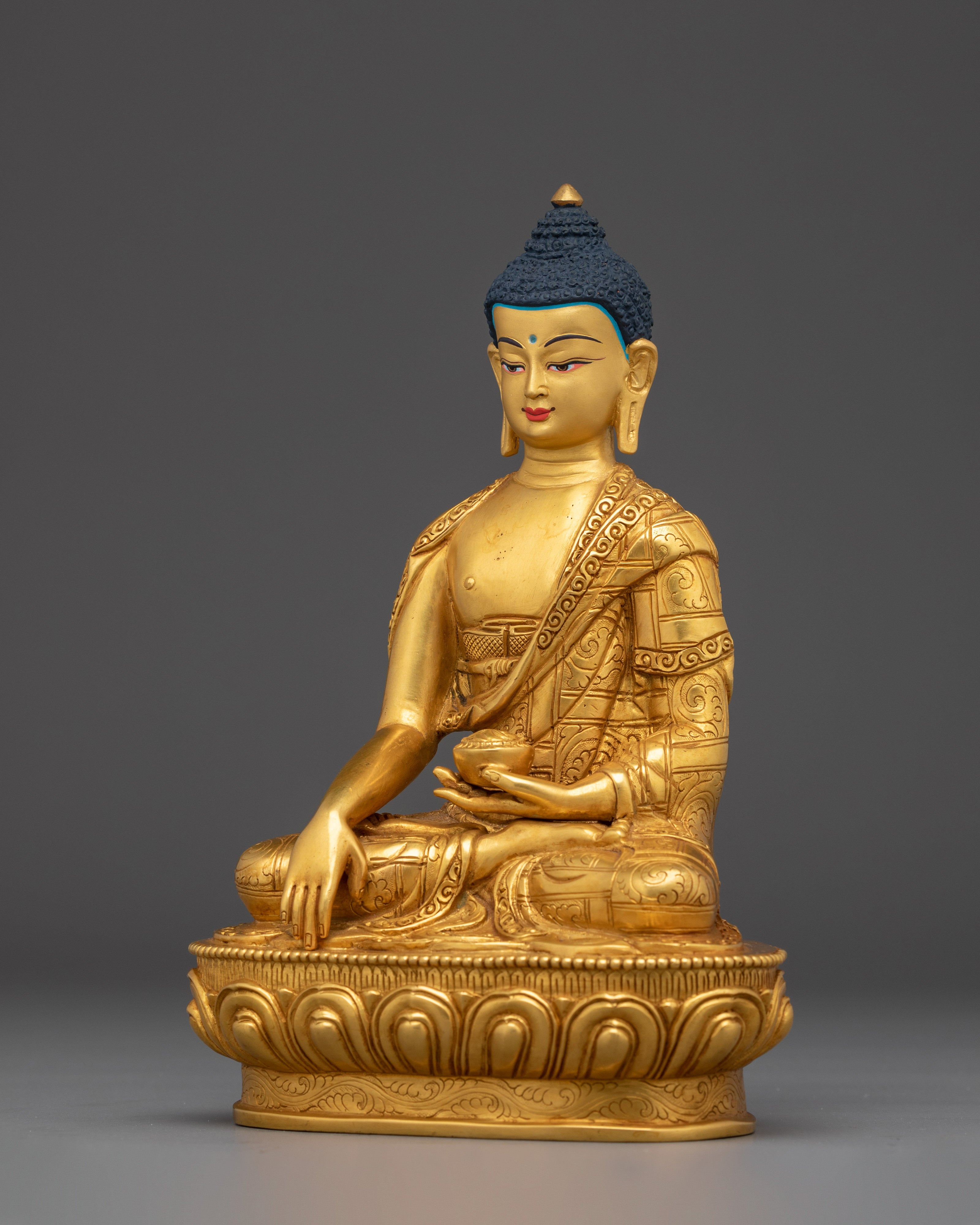 Shakyamuni Buddha in 24K Gold-Gilded Copper | Meditation, Spirituality, and Peaceful Decor