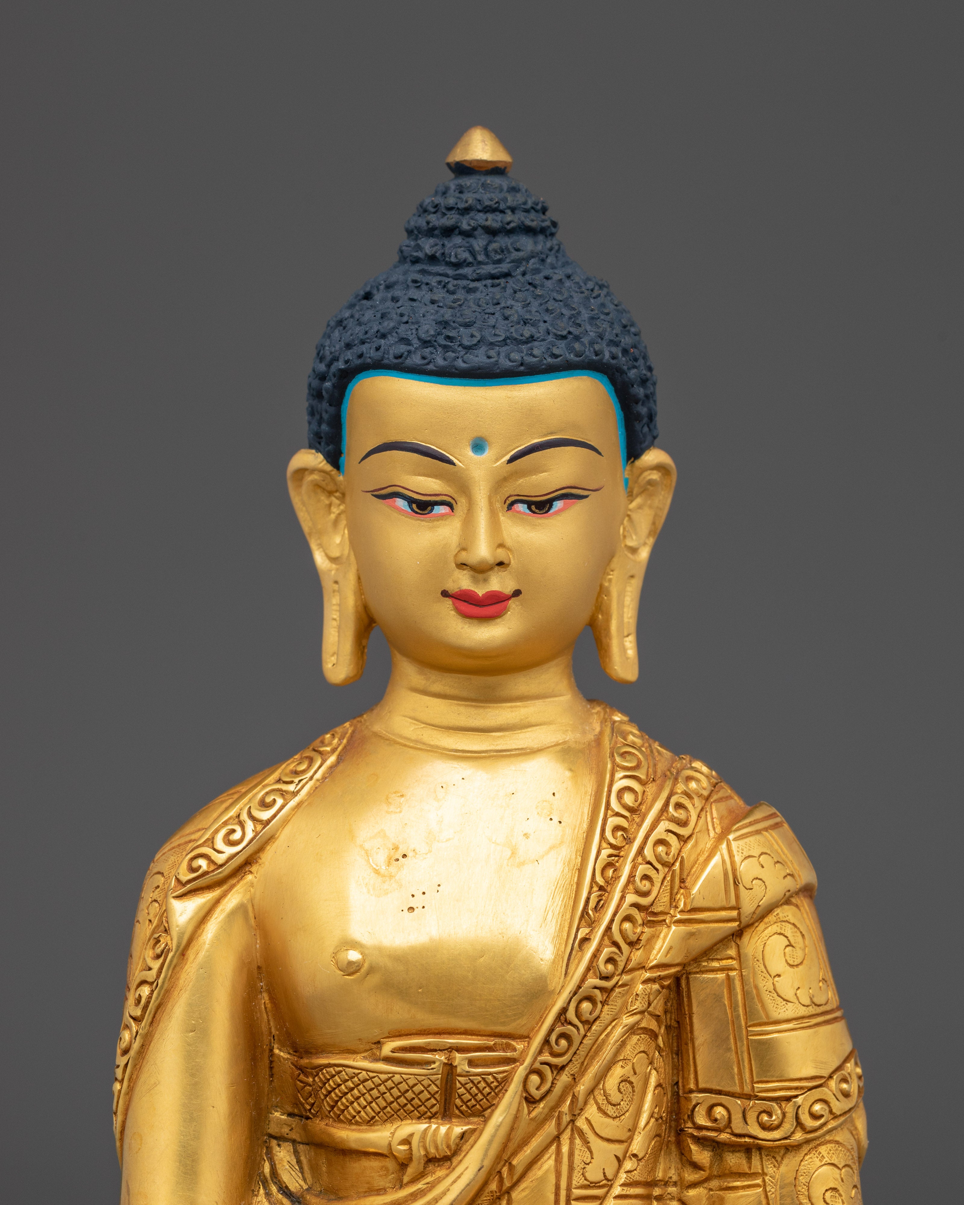 Shakyamuni Buddha in 24K Gold-Gilded Copper | Meditation, Spirituality, and Peaceful Decor