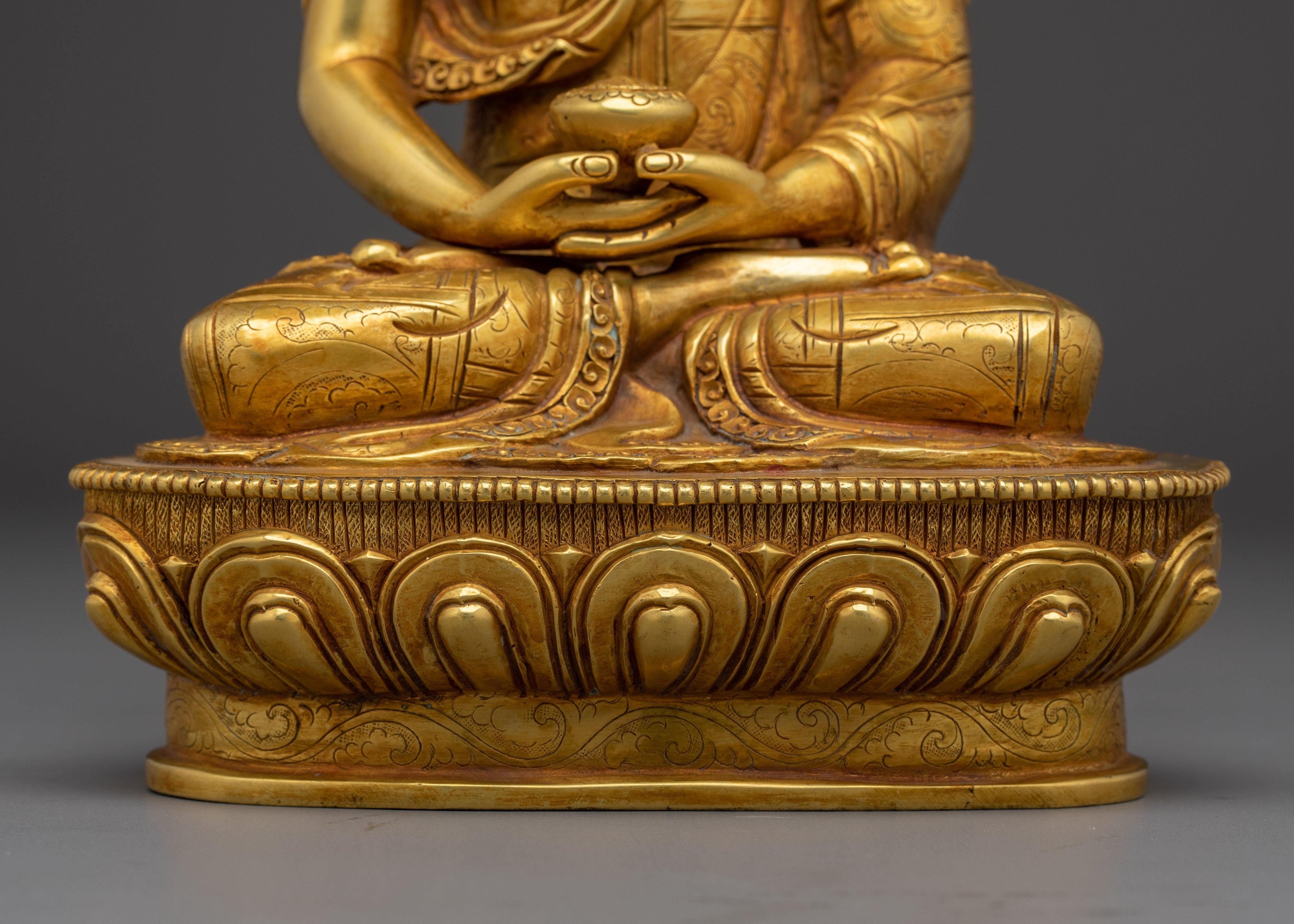 Amitabha Buddha Statue in Copper | Sculpture for Shrine or Meditation