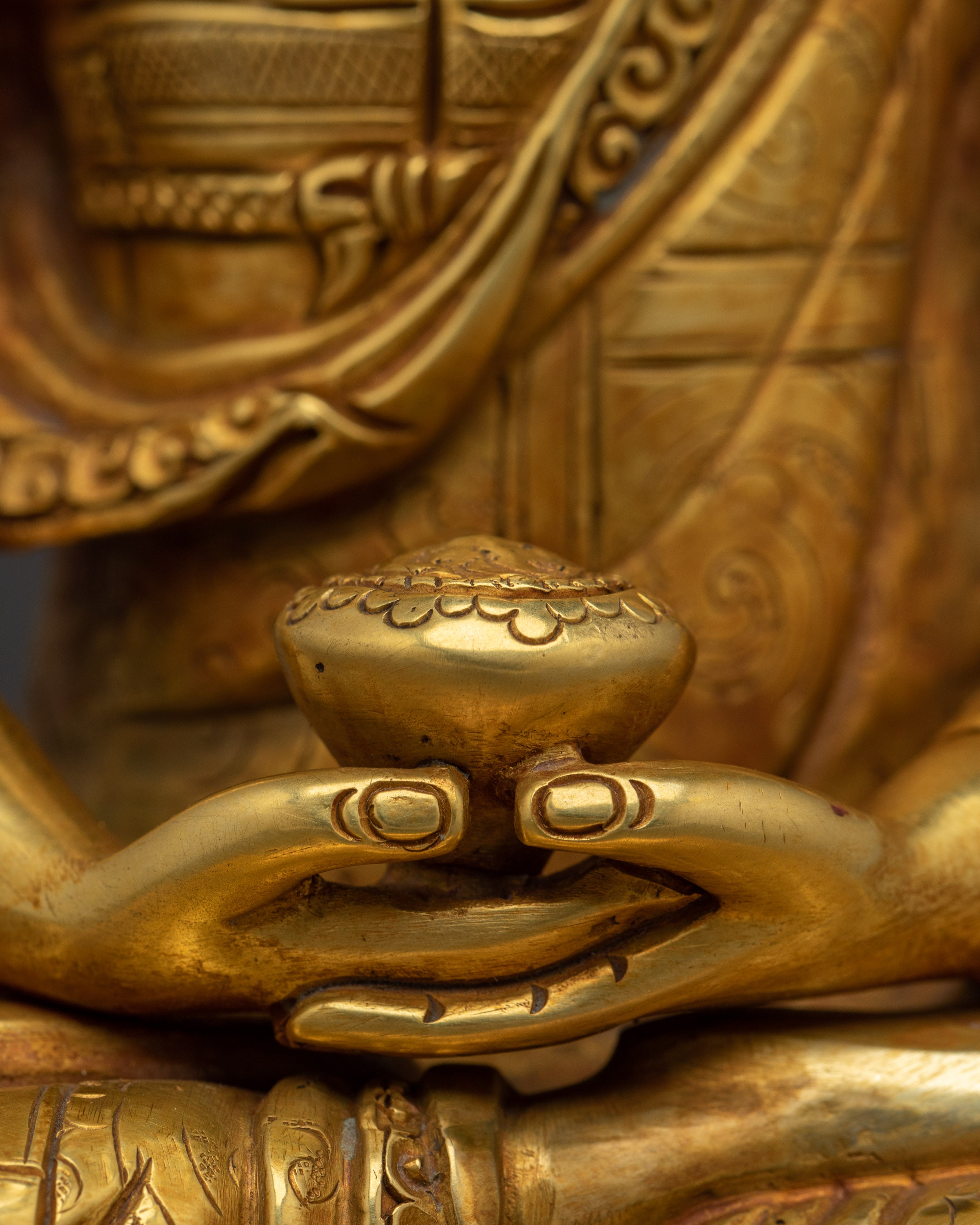 Amitabha Buddha Statue in Copper | Sculpture for Shrine or Meditation