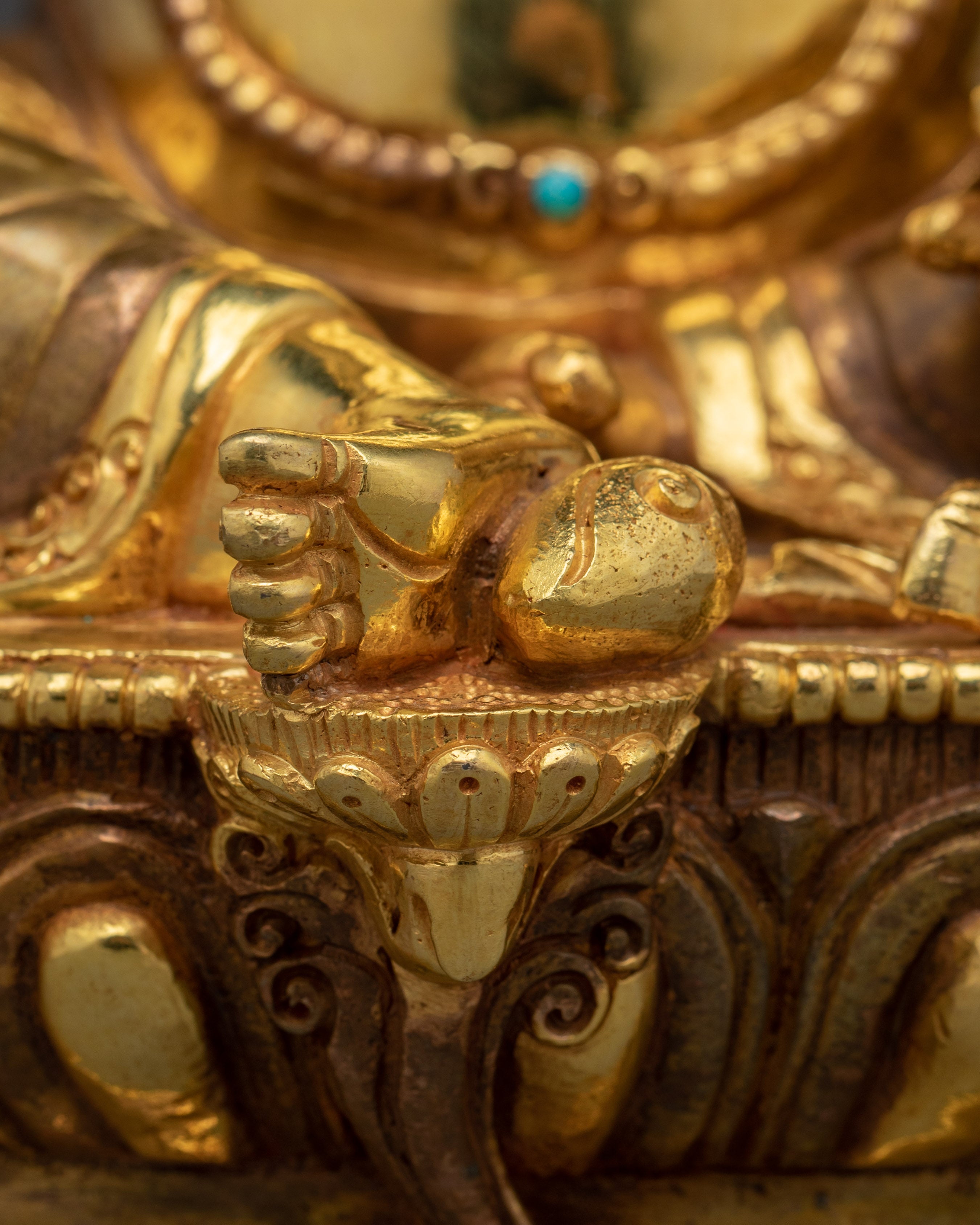Dzambhala Statue for Prosperity and Ritual Offerings | Copper Wealth Deity for Abundance