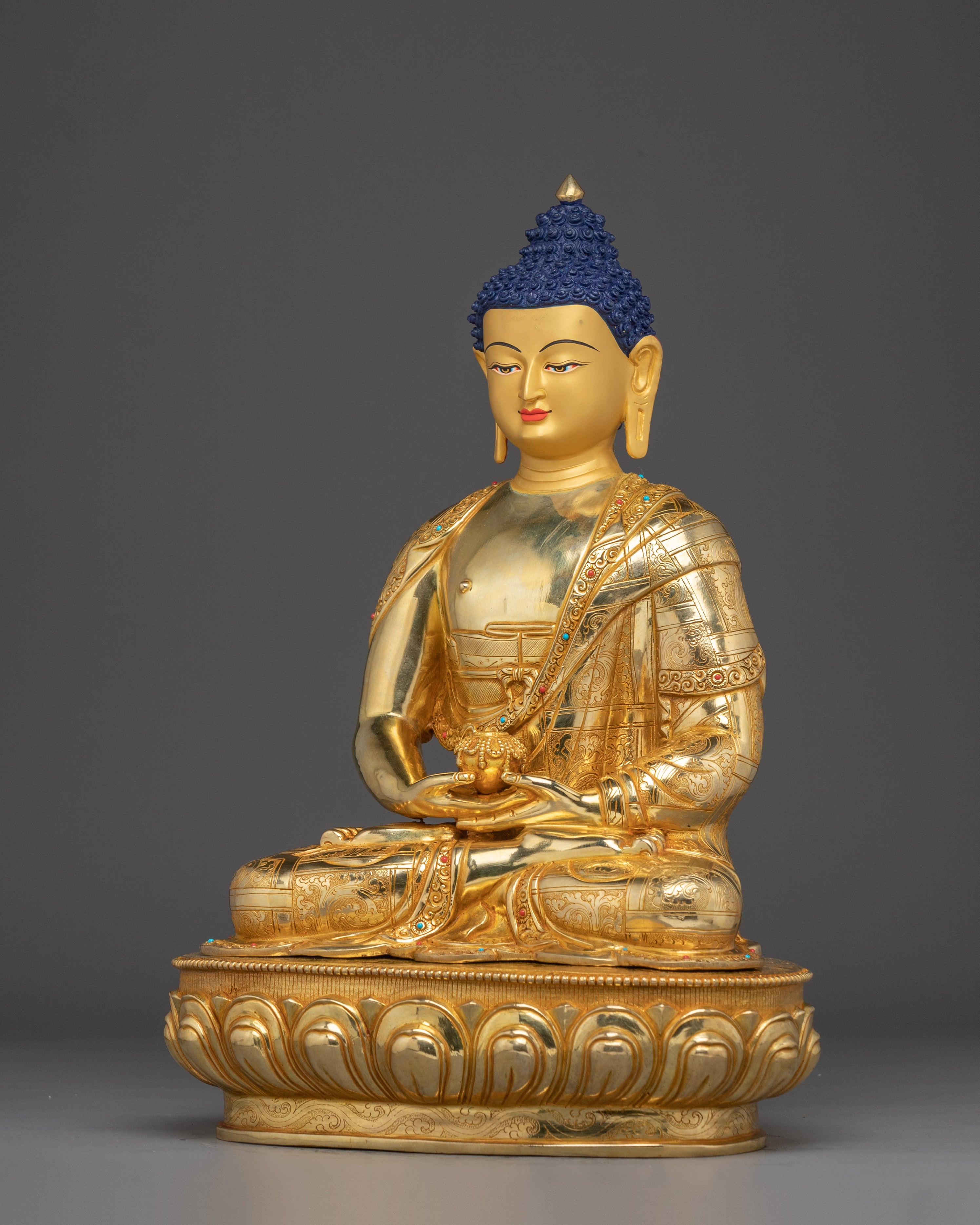 Amitabha Buddha Gold and Copper Sculpture | Infinite Light and Compassion for Pure Land