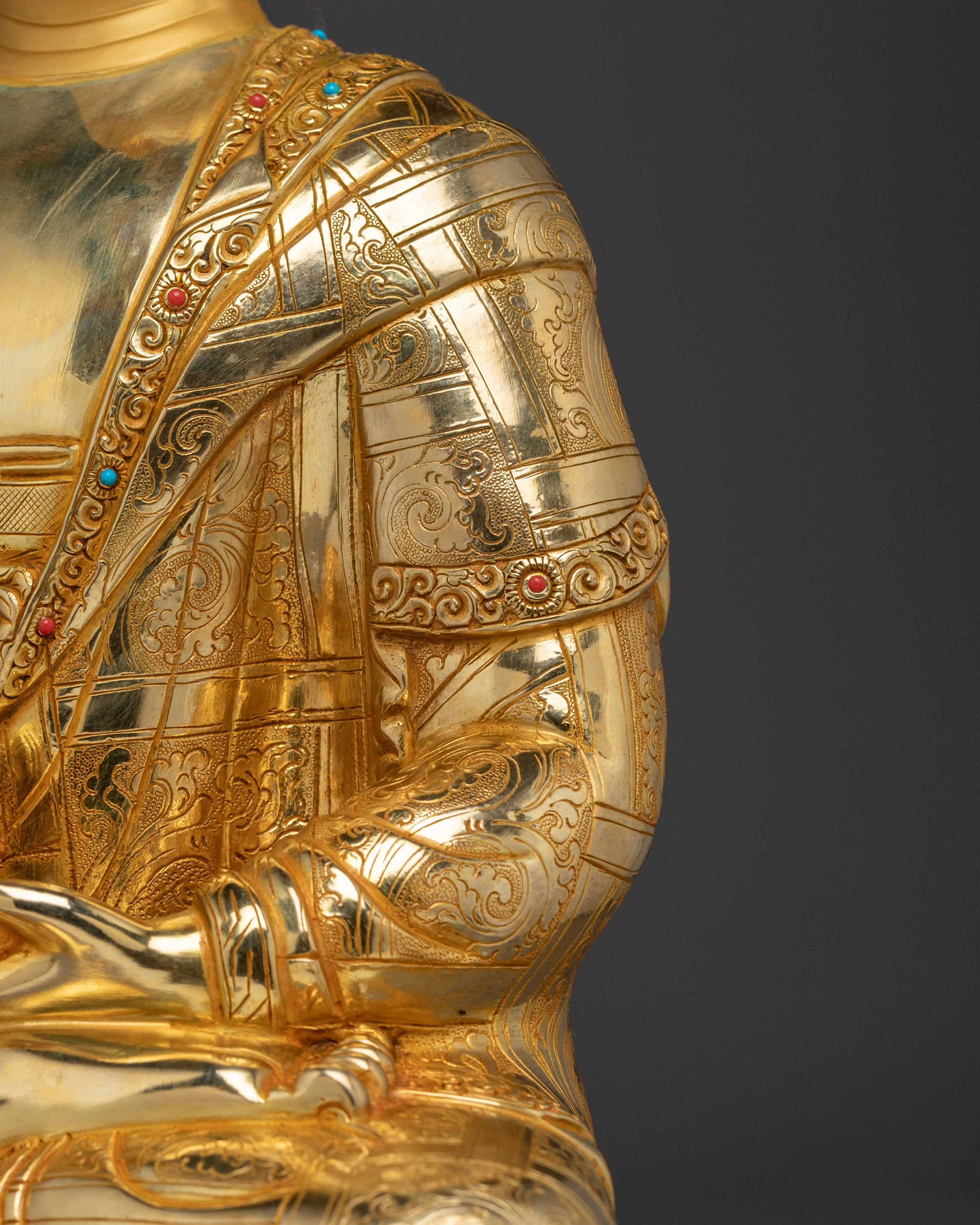 Amitabha Buddha Gold and Copper Sculpture | Infinite Light and Compassion for Pure Land