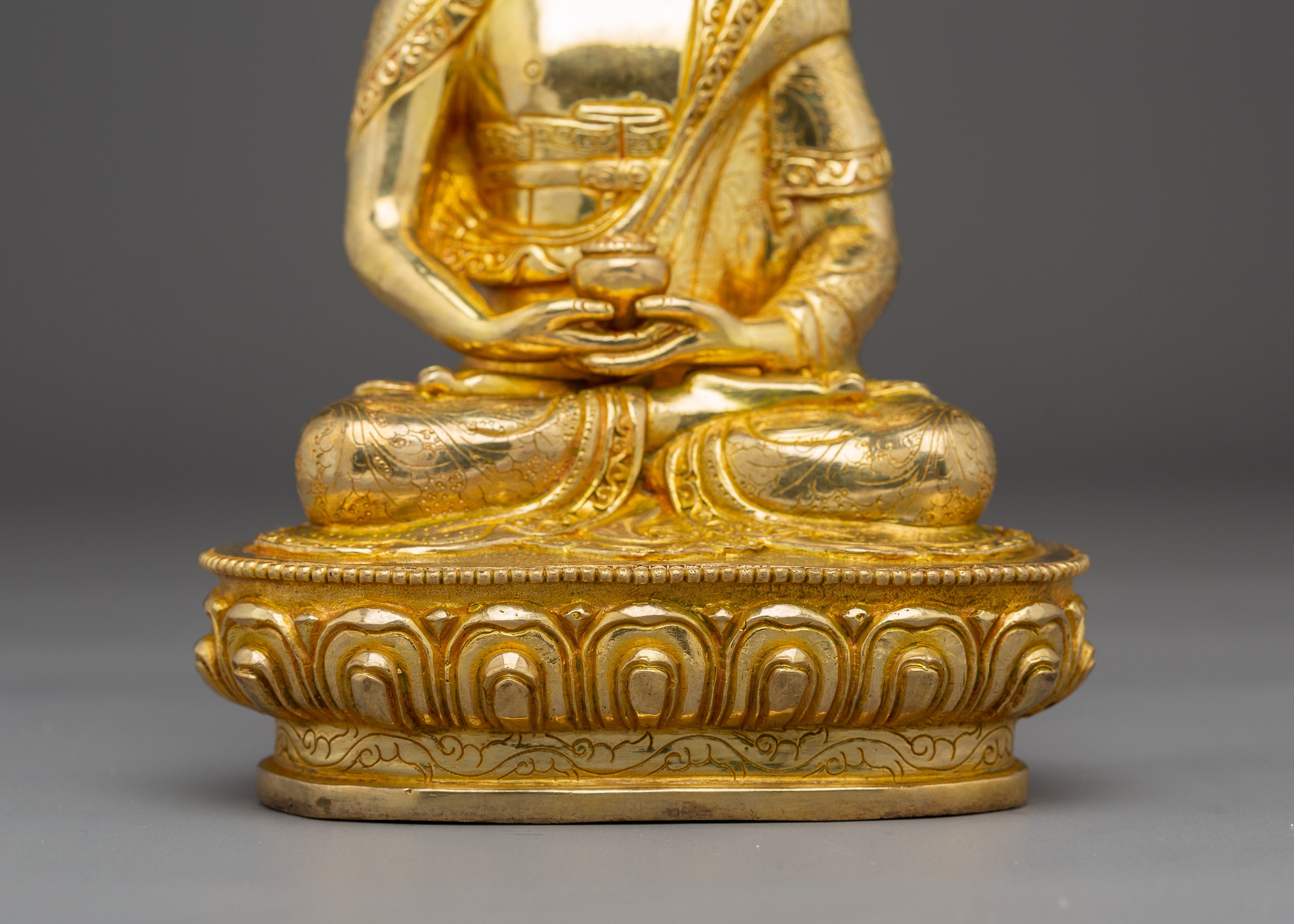 Nepalese Handcrafted Statue of Golden Amitabha Buddha | Pure Land Buddha